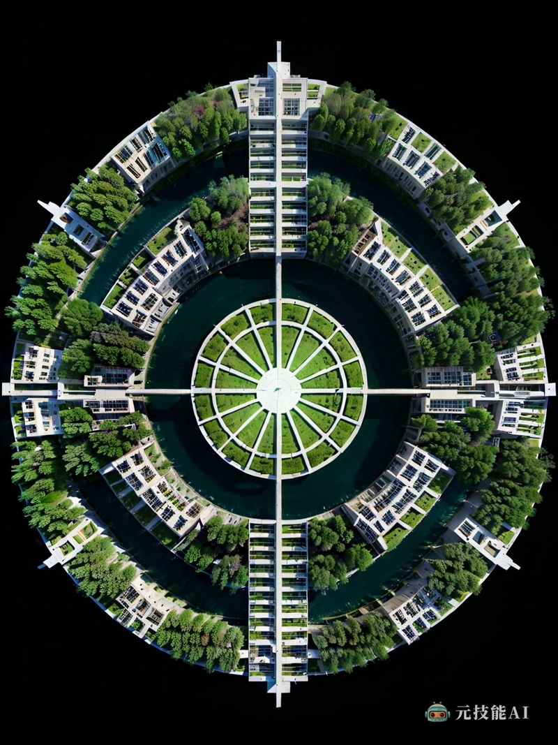 这张照片的开头是城市鸟瞰图,中央是一个由政府主导的现代化城市。这座城市被后现代主义和新理性主义的建筑所包围,这些建筑看起来就像围绕中轴线的花朵一样从地面上生长出来。政府城市以野兽派建筑为代表,其标志性的原始混凝土和无情的角度。城市的几何形状是严格有序和合理的,反映了自上而下的城市规划方法。另一方面,后现代主义和新理性主义的结构具有起伏的形式,似乎藐视重力。这些建筑似乎在设计时考虑了更有机和自然的美学,强调了政府城市僵化的几何形状的灵活性和适应性。 这张照片的开头是城市鸟瞰图,中央是一个由政府主导的现代化城市。这座城市被后现代主义和新理性主义的建筑所包围,这些建筑看起来就像围绕中轴线的花朵一样从地面上生长出来。政府城市以野兽派建筑为代表,其标志性的原始混凝土和无情的角度。城市的几何形状是严格有序和合理的,反映了自上而下的城市规划方法。另一方面,后现代主义和新理性主义的结构具有起伏的形式,似乎藐视重力。这些建筑似乎在设计时考虑了更有机和自然的美学,强调了政府城市僵化的几何形状的灵活性和适应性。