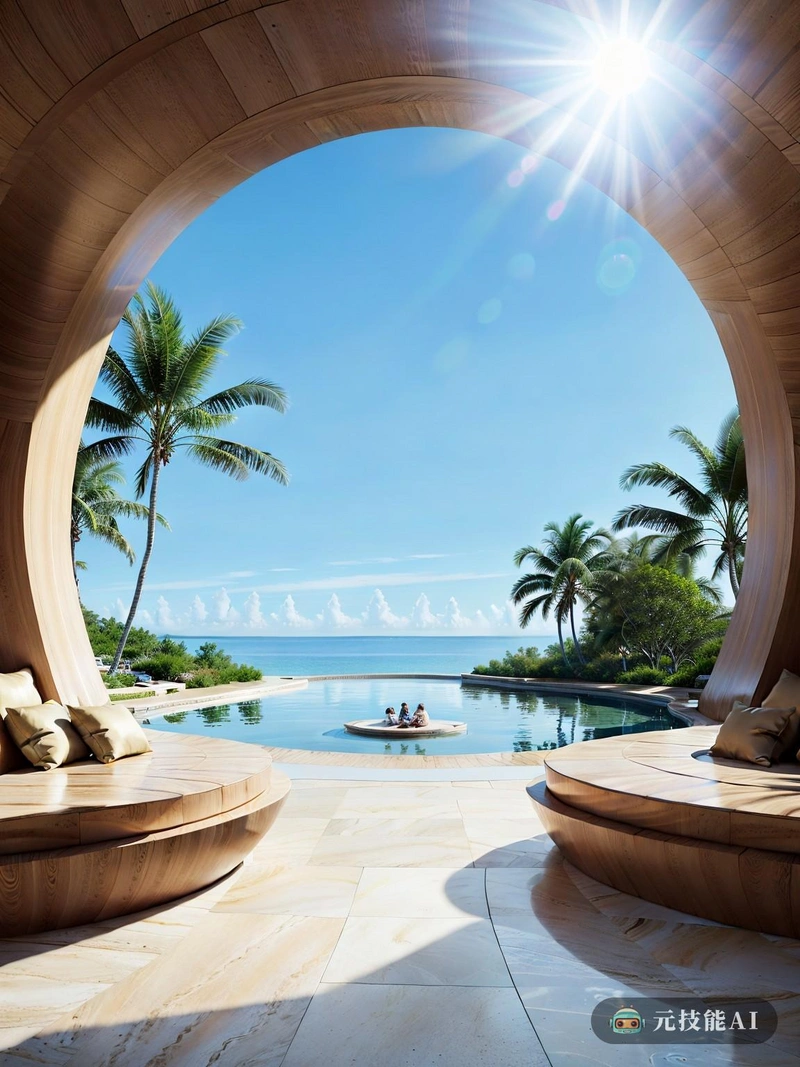 位于波光粼粼的海岸线上，Dynamic Dome:A Decstructivist Beach Resort是现代建筑的灯塔。它独特的圆顶形状从沙子中显现出来，就像一片未来主义的绿洲，张开双臂欢迎客人。度假村起伏的轮廓和流畅的线条证明了解构主义设计的力量，对传统海滨建筑进行了大胆的重新想象。