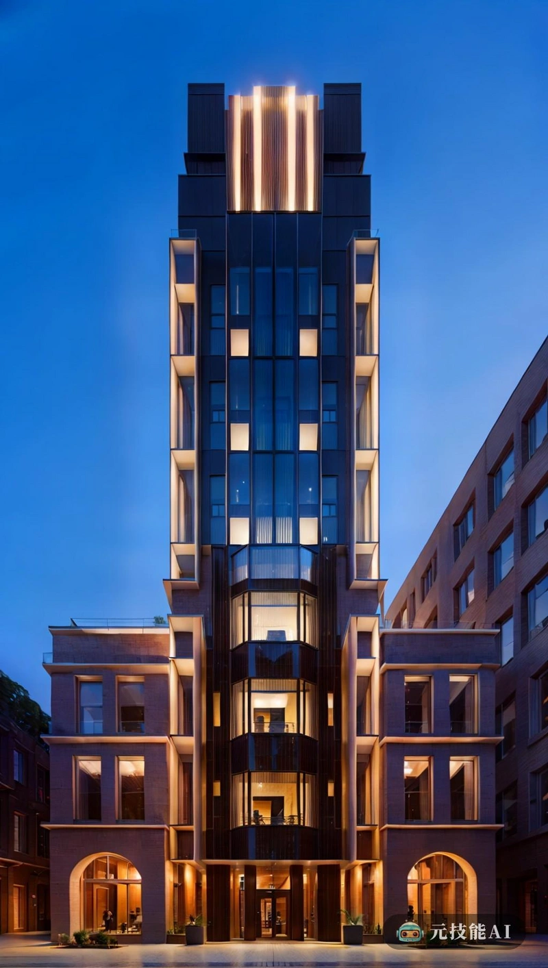 这座建筑以其高耸的高度和时尚的现代设计而壮观。建筑中砖的使用为整体美学增添了温暖和舒适的元素。几何形状和线条的结合创造了一种秩序感和精确感,而装饰艺术风格的元素则增添了一丝优雅和精致。总的来说,这座建筑是真正的公共建筑杰作,它将形式和功能结合在一起,具有无与伦比的美感。 这座建筑以其高耸的高度和时尚的现代设计而壮观。建筑中砖的使用为整体美学增添了温暖和舒适的元素。几何形状和线条的结合创造了一种秩序感和精确感,而装饰艺术风格的元素则增添了一丝优雅和精致。总的来说,这座建筑是真正的公共建筑杰作,它将形式和功能结合在一起,具有无与伦比的美感。