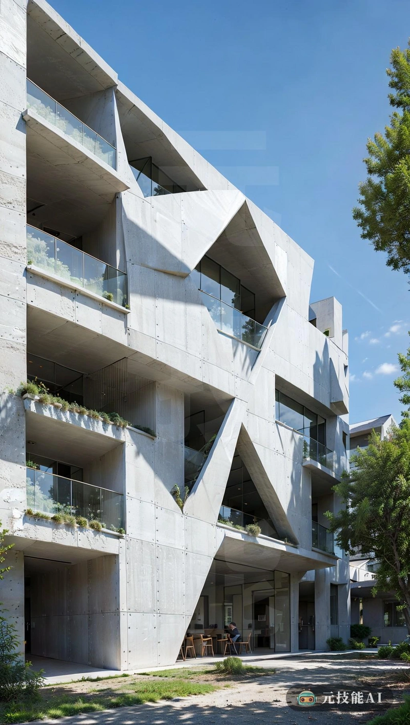 在夏日的阳光下，Social Housing的建筑以其独特的后现代主义设计脱颖而出，融合了Venturi和Scott Brown的视觉美学。用Adobe构建的实验建筑不仅经得起时间的考验，还包括一个独特的三角形，这是对该建筑致力于突破传统设计界限的一次考验。立面以其集成的图案和纹理反映了充满活力的夏季光线，创造了一种阴影，为结构增加了深度和维度。该建筑不仅为社区提供了急需的过滤器，而且是建筑领域创新的灯塔，体现经验精神和社会责任