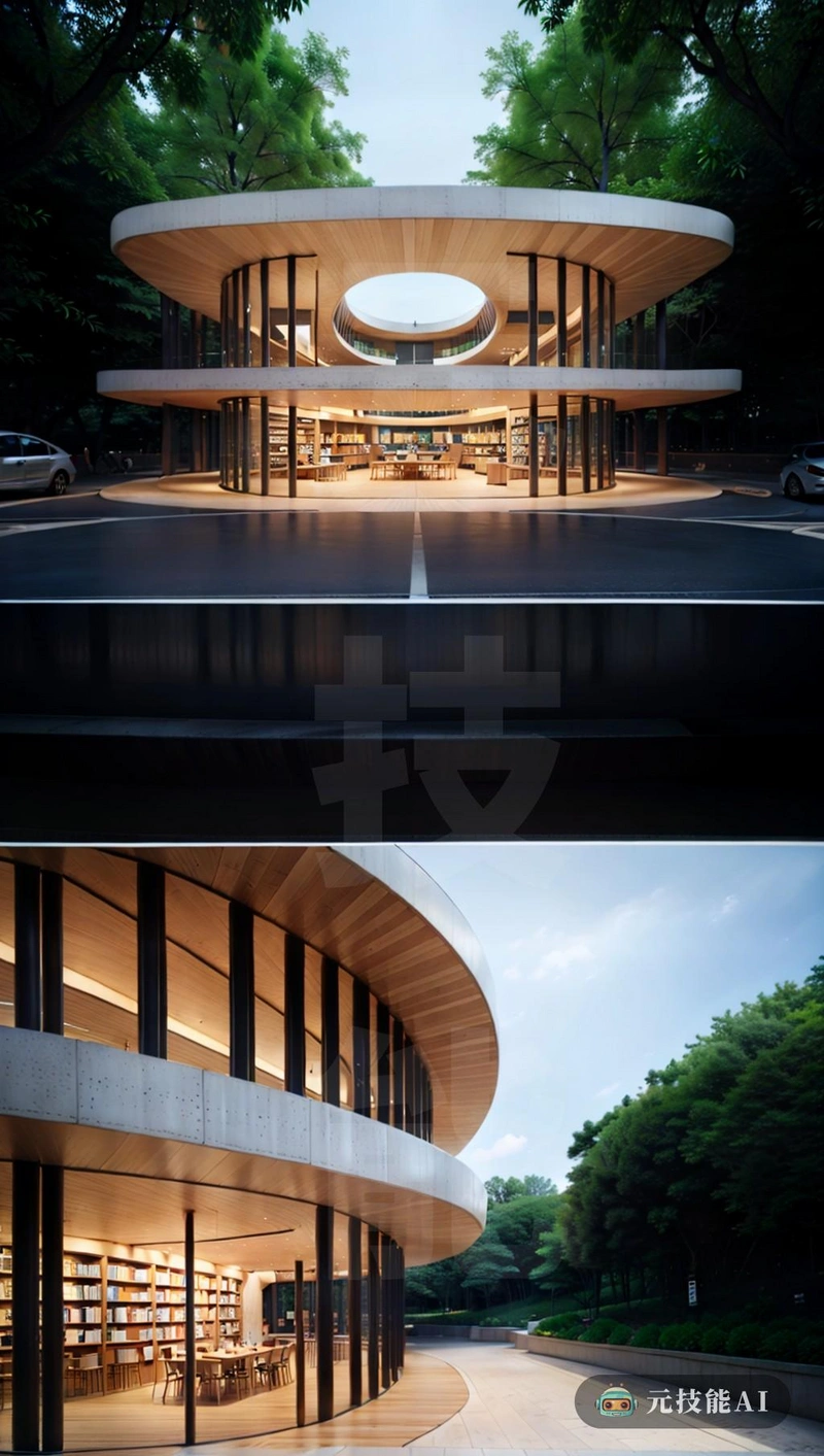 这家书店位于城市中央公园的中心,是前卫建筑的杰作。它的流动性和未来性与周围环境无缝融合,创造了新旧和谐的并置。建筑的外观以分层设计为特点,木结构可以毫不费力地浮在地上,对运动和活力进行了解释。木材的使用不仅完成了公园郁郁葱葱的绿化,还为其他睡眠和现代设计增添了温暖和诱人的触感。在内部,书店延续了这一流动和运动的主题,弯曲的墙壁和底层形式引导游客探索之旅整体设计不仅从视觉上开始,而且功能性很强,体现了形式和功能的完美边缘,这是真正创新建筑的标志 这家书店位于城市中央公园的中心,是前卫建筑的杰作。它的流动性和未来性与周围环境无缝融合,创造了新旧和谐的并置。建筑的外观以分层设计为特点,木结构可以毫不费力地浮在地上,对运动和活力进行了解释。木材的使用不仅完成了公园郁郁葱葱的绿化,还为其他睡眠和现代设计增添了温暖和诱人的触感。在内部,书店延续了这一流动和运动的主题,弯曲的墙壁和底层形式引导游客探索之旅整体设计不仅从视觉上开始,而且功能性很强,体现了形式和功能的完美边缘,这是真正创新建筑的标志