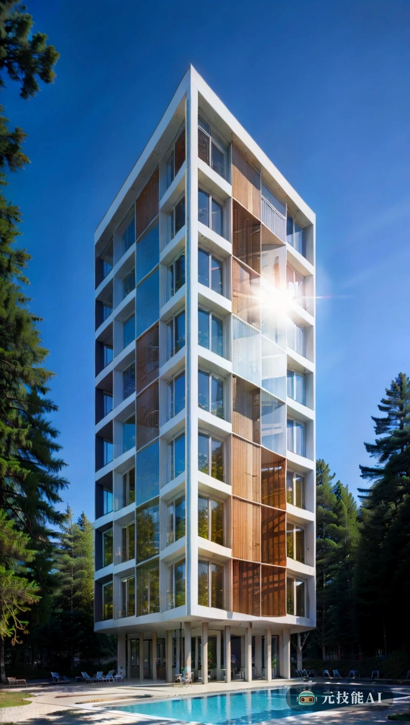 这座建筑高耸而自豪,其雄伟的结构证明了基础设施的力量。它的现代主义设计既令人敬畏又实用,线条清晰,角度锋利,似乎不受地心引力的影响。森林深处的花园是对自然世界的提醒,立面上的马赛克瓷砖以耀眼的颜色反射光线。装饰艺术风格增添了一丝魅力和精致,使这座建筑成为独一无二的建筑。 这座建筑高耸而自豪,其雄伟的结构证明了基础设施的力量。它的现代主义设计既令人敬畏又实用,线条清晰,角度锋利,似乎不受地心引力的影响。森林深处的花园是对自然世界的提醒,立面上的马赛克瓷砖以耀眼的颜色反射光线。装饰艺术风格增添了一丝魅力和精致,使这座建筑成为独一无二的建筑。
