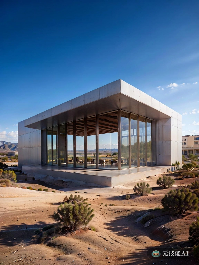 铝绿洲位于沙漠的中心，是现代工业建筑的绿洲。它的全景提供了令人惊叹的周围景观，将沙漠变成了一个充满活力和郁郁葱葱的环境。铝合金结构向现代技术致敬，提供了强度和耐用性，使这座建筑成为功能主义的真实证明。