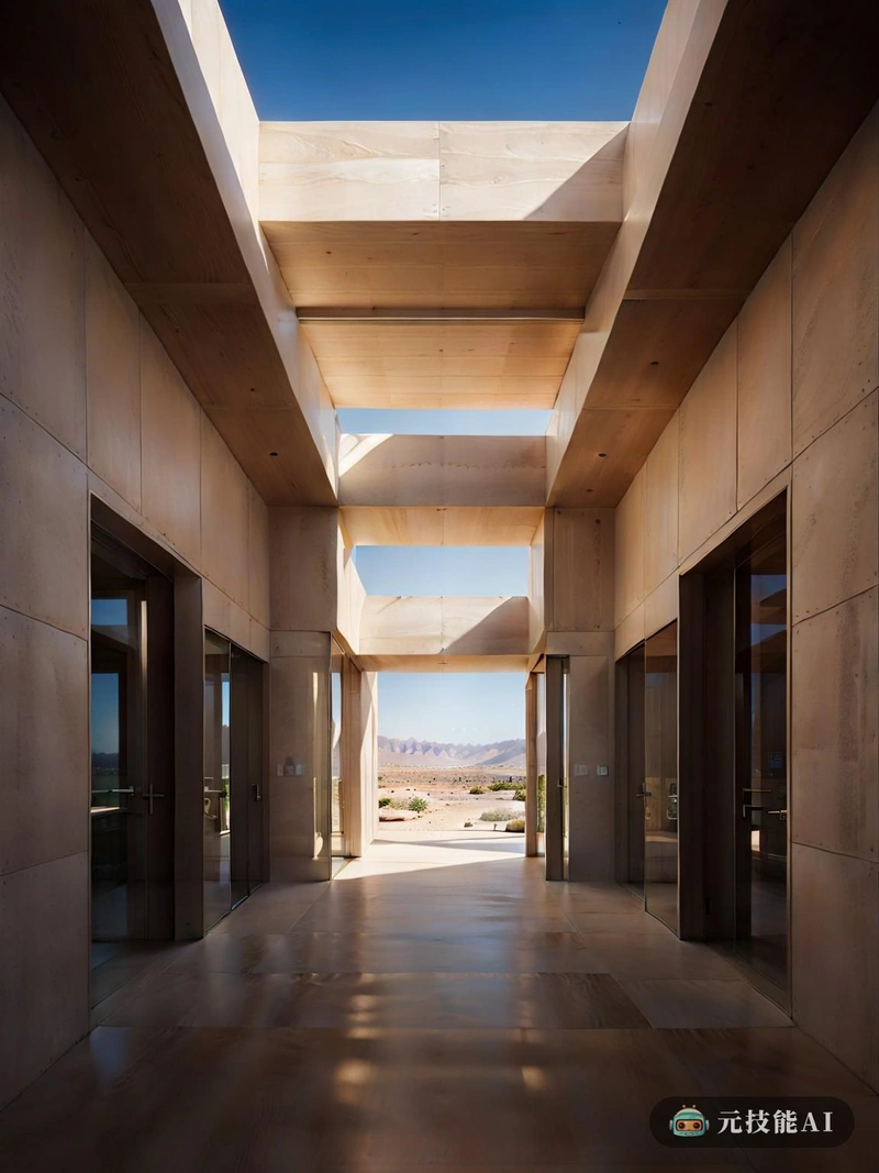 沙漠绿洲公寓是一个极简主义的杰作，在沙漠景观中成为现代建筑的灯塔。它的混凝土结构散发出一种永恒感，足够耐用，可以抵御无情的阳光和沙尘暴。聚合物合成材料，特别是合成树脂的使用，为建筑增加了一层坚固性，确保了它在这种无情的环境中的寿命。