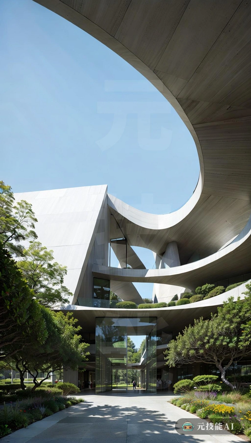 植物园的建筑由拥有的建筑二人组Venturi和Scott Brown设计，以其独特的不对称形状而闻名。该建筑以流星的飞行之美为灵感，以其动态和不平衡的形式接缝以消除重力，这座生态友好的建筑将自然与现代和谐地融合在一起。装饰艺术的影响是崇高的，但在其立面的几何图案和睡眠线中却引人注目。植物园的建筑不仅已经完工，而且还包括调查，这也是对可持续建筑创造性可能性的一次考验