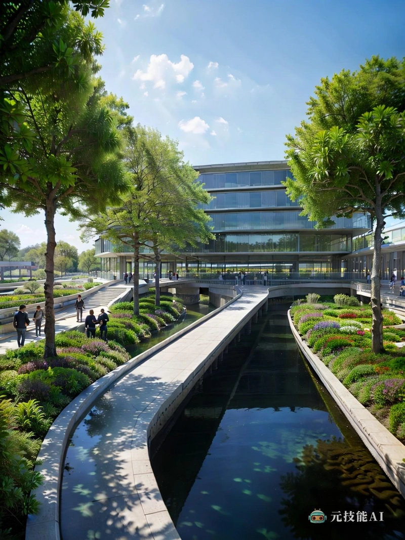 该图像分为三个不同的部分:野生动物栖息地,历史街区和高科技城市。野生动物栖息地郁郁葱葱,充满了各种各样的植物和动物。一条宁静的小溪蜿蜒而过,为鱼类和两栖动物提供了自然栖息地。树木和灌木为野生动物提供遮荫和庇护,为生物多样性的繁荣创造了理想的环境。在图像的中心,混凝土板将野生动物栖息地与历史街区连接起来,作为自然与文化之间的桥梁。历史街区是文艺复兴风格建筑的复制品,具有复杂的细节和装饰元素。坚固的石墙上装饰着雕像和浮雕,向我们祖先丰富的文化遗产致敬。这个街区是各种历史地标的所在地,如博物馆、图书馆和剧院,游客可以在这里了解过去,欣赏我们祖先的遗产。高科技城市隐约出现在背景中,高耸于历史街区和野生动物栖息地之上。其光滑的摩天大楼装饰着LED屏幕和太阳能电池板,象征着我们社会的科技进步。随着人们赶着去工作或享受无数的娱乐选择,这座城市熙熙攘攘。蓬皮杜风格的建筑以其暴露的管道和管道系统而闻名,给这座城市带来了一种现代和工业的感觉。这幅图像证明了我们社会的双重性质:我们与自然根深蒂固的联系以及我们对技术进步的不懈追求。它要求我们在过去和未来之间,在我们的自然根源和对高科技进步的渴望之间找到平衡。 该图像分为三个不同的部分:野生动物栖息地,历史街区和高科技城市。野生动物栖息地郁郁葱葱,充满了各种各样的植物和动物。一条宁静的小溪蜿蜒而过,为鱼类和两栖动物提供了自然栖息地。树木和灌木为野生动物提供遮荫和庇护,为生物多样性的繁荣创造了理想的环境。在图像的中心,混凝土板将野生动物栖息地与历史街区连接起来,作为自然与文化之间的桥梁。历史街区是文艺复兴风格建筑的复制品,具有复杂的细节和装饰元素。坚固的石墙上装饰着雕像和浮雕,向我们祖先丰富的文化遗产致敬。这个街区是各种历史地标的所在地,如博物馆、图书馆和剧院,游客可以在这里了解过去,欣赏我们祖先的遗产。高科技城市隐约出现在背景中,高耸于历史街区和野生动物栖息地之上。其光滑的摩天大楼装饰着LED屏幕和太阳能电池板,象征着我们社会的科技进步。随着人们赶着去工作或享受无数的娱乐选择,这座城市熙熙攘攘。蓬皮杜风格的建筑以其暴露的管道和管道系统而闻名,给这座城市带来了一种现代和工业的感觉。这幅图像证明了我们社会的双重性质:我们与自然根深蒂固的联系以及我们对技术进步的不懈追求。它要求我们在过去和未来之间,在我们的自然根源和对高科技进步的渴望之间找到平衡。