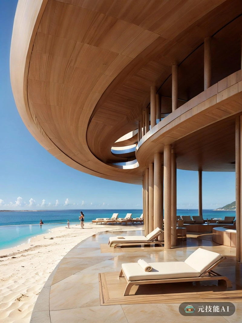 Parametric Beach Resort是现代建筑的前沿典范，与热带海滨环境完美融合。它的设计考虑到了公共空间，培养了一种开放和自由的感觉，鼓励客人探索、放松，并与自然联系。受解构主义和新未来主义建筑的启发，度假村展示了一种开创性的建筑方法。混凝土被熟练地利用，创造了一种既坚固又轻便的物质性。这使得建筑可以在地面上盘旋，似乎漂浮在天空和沙子之间。度假村的参数化设计堪称技术奇迹。复杂的软件可以创建复杂和定制的形状，与周围环境的自然美景相呼应。该建筑的流体线和有机形式模仿了波浪和沙丘的运动，形成了一种既自然又人造的结构。酒店内部为客人提供一系列豪华设施。宽敞的套房设有私人露台和无边泳池，享有令人叹为观止的海景。颓废的spa护理和美食餐厅为客人提供养尊处优的体验。公共空间是为放松和娱乐而设计的，有郁郁葱葱的花园、闪闪发光的游泳池和舒适的角落，可以阅读或凝视地平线。参数海滩度假村不仅仅是一座建筑；这是一种体验。它邀请客人逃离平凡，沉浸在一个奢华和放松的世界里，每个细节都经过精心设计。