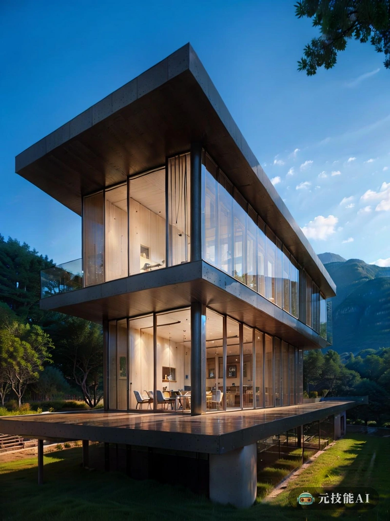 这幅画以群山为背景,完美地展现了现代建筑。这座建筑以其时尚和极简主义的设计,证明了人类的聪明才智和创造力。铝合金板立面不仅提供了令人惊叹的视觉吸引力,而且还具有功能性,反射太阳光线以保持室内凉爽。观景台提供360度的周围景观,为游客提供无与伦比的体验。山墙屋顶向哥特式建筑致敬,呼应过去,同时拥抱现在。屋顶花园增加了一层宁静,其郁郁葱葱的绿色空间与建筑的光滑线条形成对比。它是自然与科技的和谐融合,使它成为建筑爱好者和任何欣赏设计之美的人必去的目的地。 这幅画以群山为背景,完美地展现了现代建筑。这座建筑以其时尚和极简主义的设计,证明了人类的聪明才智和创造力。铝合金板立面不仅提供了令人惊叹的视觉吸引力,而且还具有功能性,反射太阳光线以保持室内凉爽。观景台提供360度的周围景观,为游客提供无与伦比的体验。山墙屋顶向哥特式建筑致敬,呼应过去,同时拥抱现在。屋顶花园增加了一层宁静,其郁郁葱葱的绿色空间与建筑的光滑线条形成对比。它是自然与科技的和谐融合,使它成为建筑爱好者和任何欣赏设计之美的人必去的目的地。