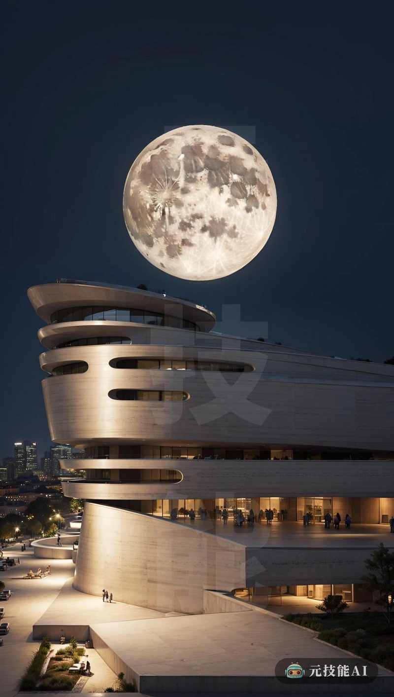 这座建筑在满月的背景下显得格外突出,其睡眠循环的形状在柔和的圆形发光的衬托下形成了鲜明的轮廓。该建筑由自有建筑师Moshe Safdie设计,体现了他的标志性风格,经常将自然元素融入他的设计中,材料的选择,因为它的耐用性和抵御恶劣天气的能力,同时保持其大象般的外观。以几何图案布置的平板可以捕捉月光,在建筑表面投射出变化的光影图案。建筑的装饰艺术影响在其对称设计和几何形状的使用中表现得很明显,向永恒和现代的经典风格致敬该建筑的重复造型与月亮的有机曲线形成鲜明对比,在人造世界和自然世界之间创造了和谐的平衡 这座建筑在满月的背景下显得格外突出,其睡眠循环的形状在柔和的圆形发光的衬托下形成了鲜明的轮廓。该建筑由自有建筑师Moshe Safdie设计,体现了他的标志性风格,经常将自然元素融入他的设计中,材料的选择,因为它的耐用性和抵御恶劣天气的能力,同时保持其大象般的外观。以几何图案布置的平板可以捕捉月光,在建筑表面投射出变化的光影图案。建筑的装饰艺术影响在其对称设计和几何形状的使用中表现得很明显,向永恒和现代的经典风格致敬该建筑的重复造型与月亮的有机曲线形成鲜明对比,在人造世界和自然世界之间创造了和谐的平衡