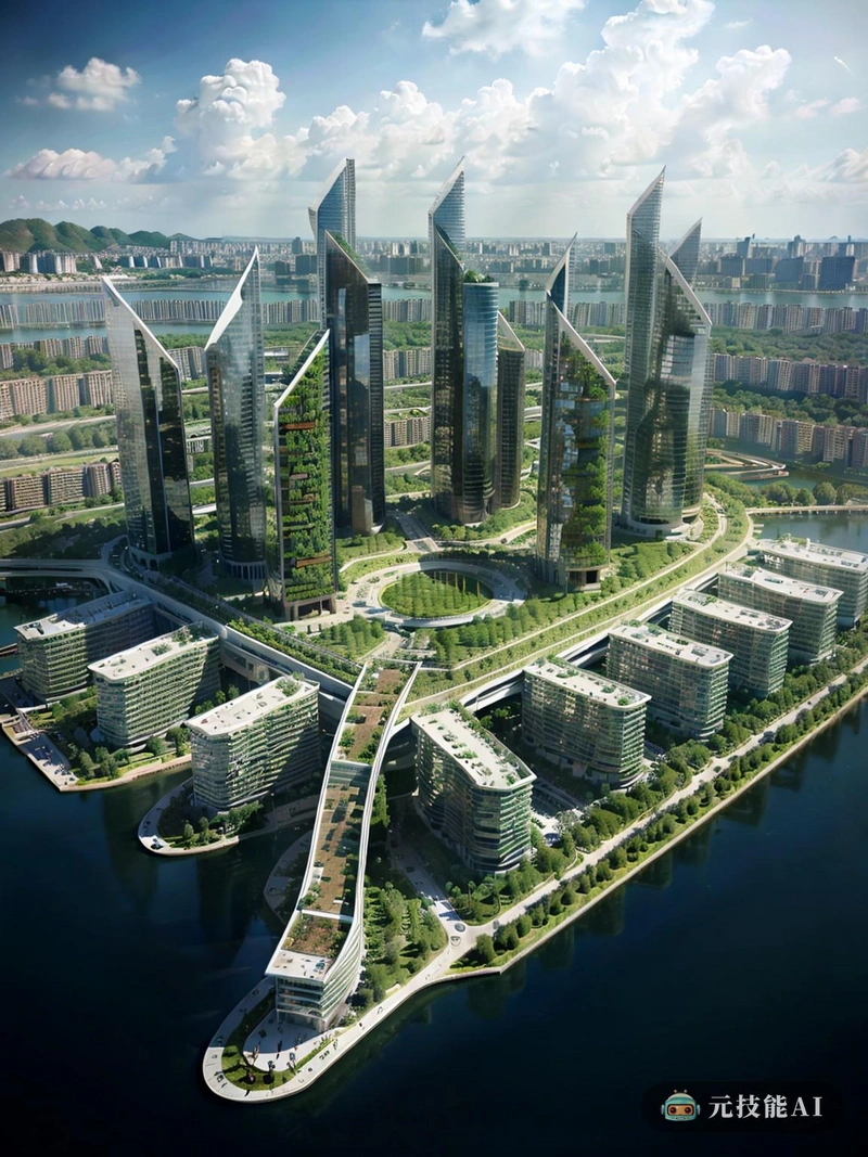 政府高科技生态城市是城市可持续发展的大胆尝试。它的设计是几何精度和现代简约的结合,唤起了包豪斯运动的精神。城市景观充满了野兽派的形状和结构,像混凝土山一样从景观中伸出来,无视重力,与自然环境形成鲜明对比。这些棱角分明的形式被郁郁葱葱的绿色空间和生物多样性的口袋所打断,展示了城市对生态和可持续性的承诺。这座城市的基础设施处于高科技创新的前沿。从交通运输到能源生产,先进技术无缝地融入了日常生活的方方面面。包括太阳能和风能在内的绿色能源系统是城市能源网络的基石,确保了清洁和可持续的电力供应。政府高科技生态城市不仅仅是一个物理空间;这是未来的蓝图。它展示了我们如何创造充满活力、宜居的社区,与自然和谐共处。通过融合高科技进步和对环境的尊重,当我们释放想象力时,这座城市为我们提供了一个大胆的愿景。 政府高科技生态城市是城市可持续发展的大胆尝试。它的设计是几何精度和现代简约的结合,唤起了包豪斯运动的精神。城市景观充满了野兽派的形状和结构,像混凝土山一样从景观中伸出来,无视重力,与自然环境形成鲜明对比。这些棱角分明的形式被郁郁葱葱的绿色空间和生物多样性的口袋所打断,展示了城市对生态和可持续性的承诺。这座城市的基础设施处于高科技创新的前沿。从交通运输到能源生产,先进技术无缝地融入了日常生活的方方面面。包括太阳能和风能在内的绿色能源系统是城市能源网络的基石,确保了清洁和可持续的电力供应。政府高科技生态城市不仅仅是一个物理空间;这是未来的蓝图。它展示了我们如何创造充满活力、宜居的社区,与自然和谐共处。通过融合高科技进步和对环境的尊重,当我们释放想象力时,这座城市为我们提供了一个大胆的愿景。