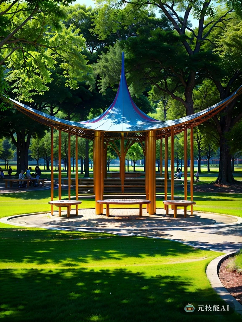 城市公园是远离繁华市中心的宁静之地。充满活力的绿色草坪和树叶繁茂的树木提供了一个自然的树冠,而盛开的花朵则增添了一抹亮色。公园里点缀着诱人的长椅和阴凉的野餐区,非常适合家庭聚会或安静的独处时刻。小径蜿蜒穿过公园,吸引游客漫步,沉浸在宁静的氛围中。公园中央矗立着儿童游乐场,这是一个异想天开的仙境,设计时考虑到了年轻人的想法。该结构由光滑的反光金属制成,利用光影来吸引年轻人的想象力。它以自由流动的曲线变形和弯曲,很像它的灵感来源于神秘的童话故事。五颜六色的彩虹色调在操场上飞溅,创造了一种乐观而充满活力的氛围,鼓励孩子们探索和玩耍。从类似精灵吊床的秋千到装饰着故事书人物的攀岩墙,游乐场为想象中的冒险提供了无尽的机会。 城市公园是远离繁华市中心的宁静之地。充满活力的绿色草坪和树叶繁茂的树木提供了一个自然的树冠,而盛开的花朵则增添了一抹亮色。公园里点缀着诱人的长椅和阴凉的野餐区,非常适合家庭聚会或安静的独处时刻。小径蜿蜒穿过公园,吸引游客漫步,沉浸在宁静的氛围中。公园中央矗立着儿童游乐场,这是一个异想天开的仙境,设计时考虑到了年轻人的想法。该结构由光滑的反光金属制成,利用光影来吸引年轻人的想象力。它以自由流动的曲线变形和弯曲,很像它的灵感来源于神秘的童话故事。五颜六色的彩虹色调在操场上飞溅,创造了一种乐观而充满活力的氛围,鼓励孩子们探索和玩耍。从类似精灵吊床的秋千到装饰着故事书人物的攀岩墙,游乐场为想象中的冒险提供了无尽的机会。