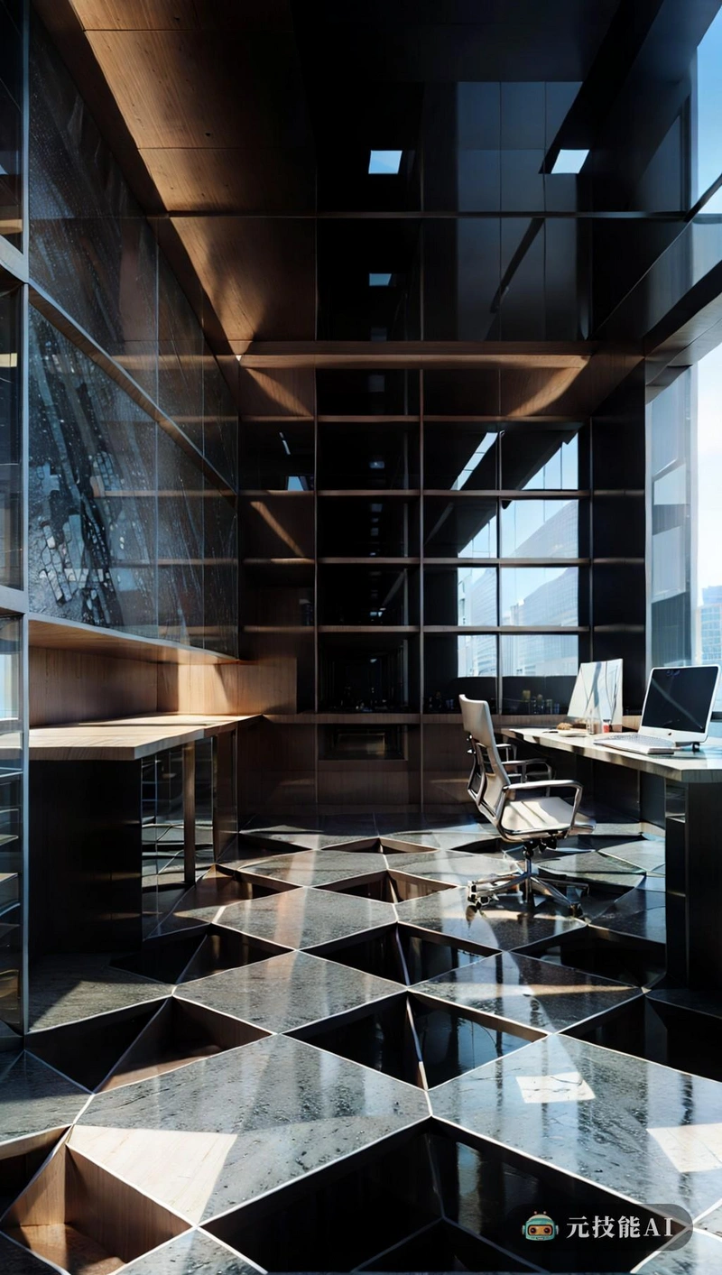OfficeCyberpunk City的特点是其几何和现代设计,使用花岗岩作为地板和墙壁的主要材料,将立体派和维多利亚风格的元素融入整体美学。这些风格的独特融合创造了一个独特且具有视觉吸引力的环境,是尖端技术领域专业人士的理想工作场所。 OfficeCyberpunk City的特点是其几何和现代设计,使用花岗岩作为地板和墙壁的主要材料,将立体派和维多利亚风格的元素融入整体美学。这些风格的独特融合创造了一个独特且具有视觉吸引力的环境,是尖端技术领域专业人士的理想工作场所。