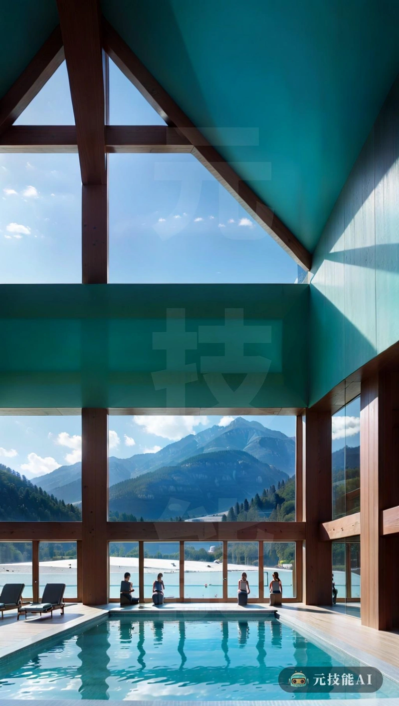 Mountain Resort的健身中心将后现代主义和新古典主义的设计原则和谐地融合在一起。它的外观与睡眠线条和几何形状相适应,反映了现代主义运动,同时融入了陶瓷,增加了一丝Whimsy和质感。陶瓷以各种蓝色和绿色色调模仿周围的山脉,创造一种对自然环境的归属感曼萨屋顶向法国建筑致敬,优雅地向下倾斜,既提升了视觉趣味,又提升了功能性。该建筑的设计既美观又功能性强,体现了后现代和新理性的最佳理念 Mountain Resort的健身中心将后现代主义和新古典主义的设计原则和谐地融合在一起。它的外观与睡眠线条和几何形状相适应,反映了现代主义运动,同时融入了陶瓷,增加了一丝Whimsy和质感。陶瓷以各种蓝色和绿色色调模仿周围的山脉,创造一种对自然环境的归属感曼萨屋顶向法国建筑致敬,优雅地向下倾斜,既提升了视觉趣味,又提升了功能性。该建筑的设计既美观又功能性强,体现了后现代和新理性的最佳理念