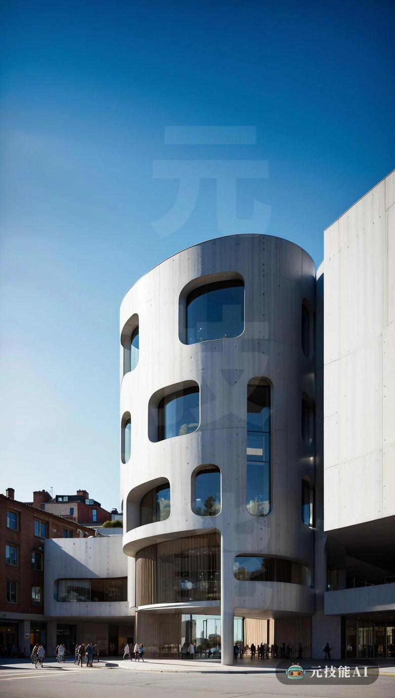 该建筑由自有建筑师Peter Zumthor设计，以其独特的地狱般的形状在天际线上脱颖而出。这种形状不仅美观，而且具有功能性，使建筑能够适应其环境，最大限度地利用自然光。建筑的外部覆铝，给它一个睡眠和现代的外观，反映了后现代主义运动。然而，尊托尔的设计也包含了草根建筑的企业元素，注重可持续性和与当地社区的联系。该建筑独特的形状和材料使用使其在城市景观中脱颖而出，体现了后现代和草根建筑的精华