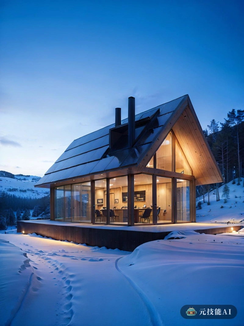 北欧可持续单户住宅屹立在白雪皑皑的山脉中，证明了人类的聪明才智和对自然的尊重。该住宅采用高科技和可持续的设计，和谐地融入了令人惊叹的北欧景观。在建筑中使用钢化玻璃不仅仅是为了美观;它也有实用的功能。玻璃面板充当太阳能电池板，利用太阳能为房屋发电，减少对不可再生能源的依赖。住宅的设计还结合了被动式太阳能原理，允许自然加热和冷却，进一步增强了其可持续性。维多利亚风格的美学与高科技的特点相辅相成，创造了一个独特而永恒的设计。房子的结构以其复杂的细节和经典的线条与传统的维多利亚风格相呼应，但它也融合了现代技术。这种融合的一个完美例子是太阳能供暖系统，即使在最寒冷的北欧冬天，它也能保持舒适的室内温度。房子的设计不仅仅是美学或技术;这是关于与自然和谐相处。北欧可持续单户住宅是环保主义的证明，展示了人类如何与自然共存，同时享受现代生活的舒适。