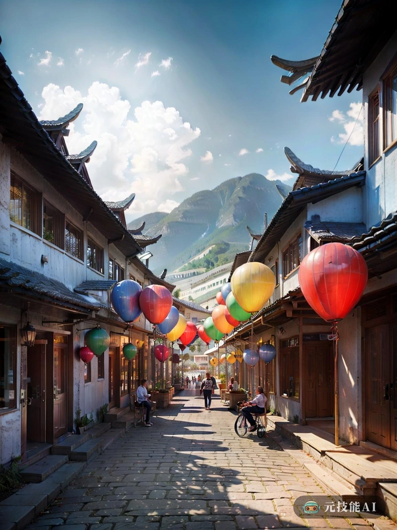 斯帕水乡古镇是一个值得一看的景点。在这幅图中,解构主义的设计美学得到了充分的展示,其碎片化和棱角分明的形式与该镇的詹姆斯式建筑形成了鲜明的对比。夕阳的水晶形状反射在古建筑上,在现场投下温暖和欢迎的光芒。充气材料为小镇增添了现代和俏皮的色彩,与历史背景形成鲜明对比。它们在夏日的微风中翻滚,让街道充满了欢乐和生机。这些色彩鲜艳的气球让人想起气球或彩带,为小镇增添了节日般的气氛。这张照片成功地捕捉到了斯帕水乡古镇夏日的精髓:新旧、传统与现代、静态与动态的完美融合。这是一个小镇的缩影,它既根植于丰富的历史,又热切地拥抱未来。 斯帕水乡古镇是一个值得一看的景点。在这幅图中,解构主义的设计美学得到了充分的展示,其碎片化和棱角分明的形式与该镇的詹姆斯式建筑形成了鲜明的对比。夕阳的水晶形状反射在古建筑上,在现场投下温暖和欢迎的光芒。充气材料为小镇增添了现代和俏皮的色彩,与历史背景形成鲜明对比。它们在夏日的微风中翻滚,让街道充满了欢乐和生机。这些色彩鲜艳的气球让人想起气球或彩带,为小镇增添了节日般的气氛。这张照片成功地捕捉到了斯帕水乡古镇夏日的精髓:新旧、传统与现代、静态与动态的完美融合。这是一个小镇的缩影,它既根植于丰富的历史,又热切地拥抱未来。