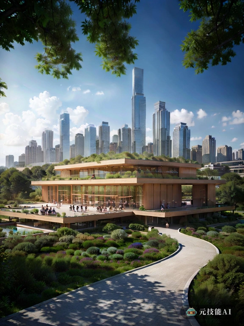 照片的开头是城市天际线的全景,揭示了一系列的建筑风格和结构。在前景,高原上一个郁郁葱葱的公园邀请游客探索它的绿色空间和放松。毗邻公园的是一座木结构建筑,看起来像是一座有机建筑,其不规则的形状和天然材料与环境和谐地融合在一起。建筑的设计强调了可持续性和与自然融合的重要性。这幅画的主要焦点是一座音乐厅,它从城市的其他建筑中脱颖而出。它的设计融合了罗马式和现代元素,将罗马式的经典线条和坚固与现代的极简主义美学相结合。建筑的网格结构创造了一种平衡感,与自然界的几何图案相呼应。音乐厅坚固的墙壁由石头制成,给人一种永恒和稳定的感觉。背景中的城市天际线与远处的摩天大楼和其他建筑相得益彰。这些建筑有着光滑的玻璃幕墙和钢框架,与音乐厅更传统的设计形成对比,强调了城市建筑景观的多样性和丰富性。这幅图捕捉了一个城市的本质:它的过去、现在和未来。这座音乐厅融合了历史和现代建筑,象征着这座城市丰富的文化遗产和超前的思维精神。高原上的公园提供了一种宁静的感觉,逃离了城市生活的喧嚣,而木质有机建筑强调了可持续性和对自然的尊重。背景中的城市天际线提醒人们前方有无限的可能性和机会。 照片的开头是城市天际线的全景,揭示了一系列的建筑风格和结构。在前景,高原上一个郁郁葱葱的公园邀请游客探索它的绿色空间和放松。毗邻公园的是一座木结构建筑,看起来像是一座有机建筑,其不规则的形状和天然材料与环境和谐地融合在一起。建筑的设计强调了可持续性和与自然融合的重要性。这幅画的主要焦点是一座音乐厅,它从城市的其他建筑中脱颖而出。它的设计融合了罗马式和现代元素,将罗马式的经典线条和坚固与现代的极简主义美学相结合。建筑的网格结构创造了一种平衡感,与自然界的几何图案相呼应。音乐厅坚固的墙壁由石头制成,给人一种永恒和稳定的感觉。背景中的城市天际线与远处的摩天大楼和其他建筑相得益彰。这些建筑有着光滑的玻璃幕墙和钢框架,与音乐厅更传统的设计形成对比,强调了城市建筑景观的多样性和丰富性。这幅图捕捉了一个城市的本质:它的过去、现在和未来。这座音乐厅融合了历史和现代建筑,象征着这座城市丰富的文化遗产和超前的思维精神。高原上的公园提供了一种宁静的感觉,逃离了城市生活的喧嚣,而木质有机建筑强调了可持续性和对自然的尊重。背景中的城市天际线提醒人们前方有无限的可能性和机会。