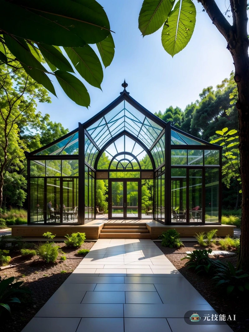 动态自然花园是一个后现代和新理性主义的结构，坐落在郁郁葱葱的森林中。它展示了玻璃和金属的和谐融合，让自然光透过透明的墙壁，照亮室内空间。设计中玻璃的使用创造了与周围森林的无缝连接，允许从建筑内欣赏树木和野生动物。玻璃墙也反映了光线和自然的作用，在阳光明媚的日子里在室内表面投射彩虹。维多利亚风格的细节为现代设计增添了一丝怀旧之情，创造了过去和现在的独特融合。复杂的锻铁、灰泥饰面和彩色玻璃窗都为这座建筑的维多利亚风格做出了贡献。这些元素与光滑的玻璃和金属表面形成了美丽的对比，创造了一种既现代又传统的有趣视觉效果。喷泉点缀着自然花园的景观，为森林的自然声音增添了舒缓的元素。潺潺的水流和飞溅的喷泉营造出一种平静的氛围，与宁静的环境相得益彰。游客可以在花园长椅上放松身心，聆听宁静的声音，同时欣赏郁郁葱葱的环境之美。动感自然花园的动感建筑与自然环境相得益彰。该设计响应了季节和天气模式的变化，使建筑能够适应其环境。玻璃和金属的使用允许自然通风，在温暖的月份减少了对空调的需求。在寒冷的季节，玻璃墙可以用可移动的隔热材料隔热，以保持热量，提供舒适的室内温度。动态自然花园是那些欣赏建筑和自然的人的必去之地。它提供了一种独特的体验，融合了两个世界的精华：自然之美和人类的创造力。游客可以欣赏宁静的环境，欣赏风景，欣赏玻璃、金属和自然的和谐融合。