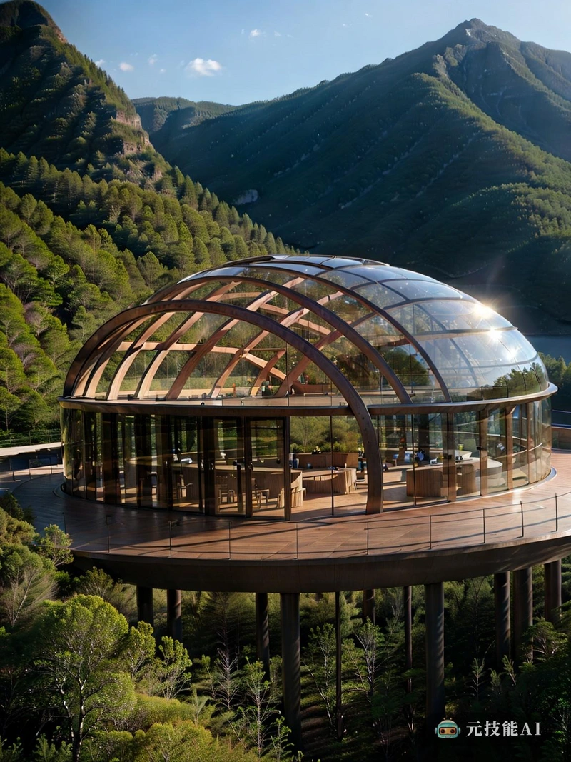 位于StoreMountain山顶的观景台提供了令人惊叹的周围景观全景。甲板采用功能性工业美学设计,散发出一种原始和力量的感觉,体现了山区地形的崎岖。整个结构中使用再生塑料不仅环保,而且增加了其独特的特性。这些材料被重新利用和重新想象,形成复杂的图案和纹理,有助于甲板的工业感觉。这个平台最显著的特点是它的圆顶设计。穹顶的弧度与山的自然形态相呼应,创造了人造和自然元素之间的和谐融合。在设计中采用了旋转理论,确保了从一种形式到另一种形式的无缝过渡。这一理论在甲板上平缓弯曲的线条以及与山的轮廓无缝融合的方式中得到了体现。StoreMountain Dome不仅仅是一个观景台;这是一个关于可持续性和功能性的声明。它提醒我们保护环境的责任,并表明功能和美学可以和谐共存。当游客从甲板边缘凝视着广阔的景观时,他们不仅可以欣赏到令人叹为观止的景色,而且还会对自然和人类的聪明才智产生敬畏和尊重。 位于StoreMountain山顶的观景台提供了令人惊叹的周围景观全景。甲板采用功能性工业美学设计,散发出一种原始和力量的感觉,体现了山区地形的崎岖。整个结构中使用再生塑料不仅环保,而且增加了其独特的特性。这些材料被重新利用和重新想象,形成复杂的图案和纹理,有助于甲板的工业感觉。这个平台最显著的特点是它的圆顶设计。穹顶的弧度与山的自然形态相呼应,创造了人造和自然元素之间的和谐融合。在设计中采用了旋转理论,确保了从一种形式到另一种形式的无缝过渡。这一理论在甲板上平缓弯曲的线条以及与山的轮廓无缝融合的方式中得到了体现。StoreMountain Dome不仅仅是一个观景台;这是一个关于可持续性和功能性的声明。它提醒我们保护环境的责任,并表明功能和美学可以和谐共存。当游客从甲板边缘凝视着广阔的景观时,他们不仅可以欣赏到令人叹为观止的景色,而且还会对自然和人类的聪明才智产生敬畏和尊重。