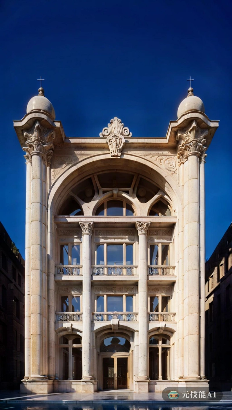 这座建筑坐落在一个繁忙的城市中心，矗立着，考验着不同建筑风格的和谐融合。它的设计是新艺术运动和格拉斯哥风格的独特融合，融合了细节和大象曲线，这是这些运动的标志。外部，石灰石工艺，例外的是永恒的优雅感，而爱奥尼亚风格的影响在肥皂柱和优雅的拱形窗户中表现得很明显。巴洛克风格通过华丽的雕刻和丰富的纹理进行了亚文化化，为整体美学增添了一丝宏伟。然而，抵抗力是它从优势角度提供的全景，这座建筑杰作不仅向过去致敬，还体现了当代设计的精神，将旧世界的图表与现代的敏感度无缝融合