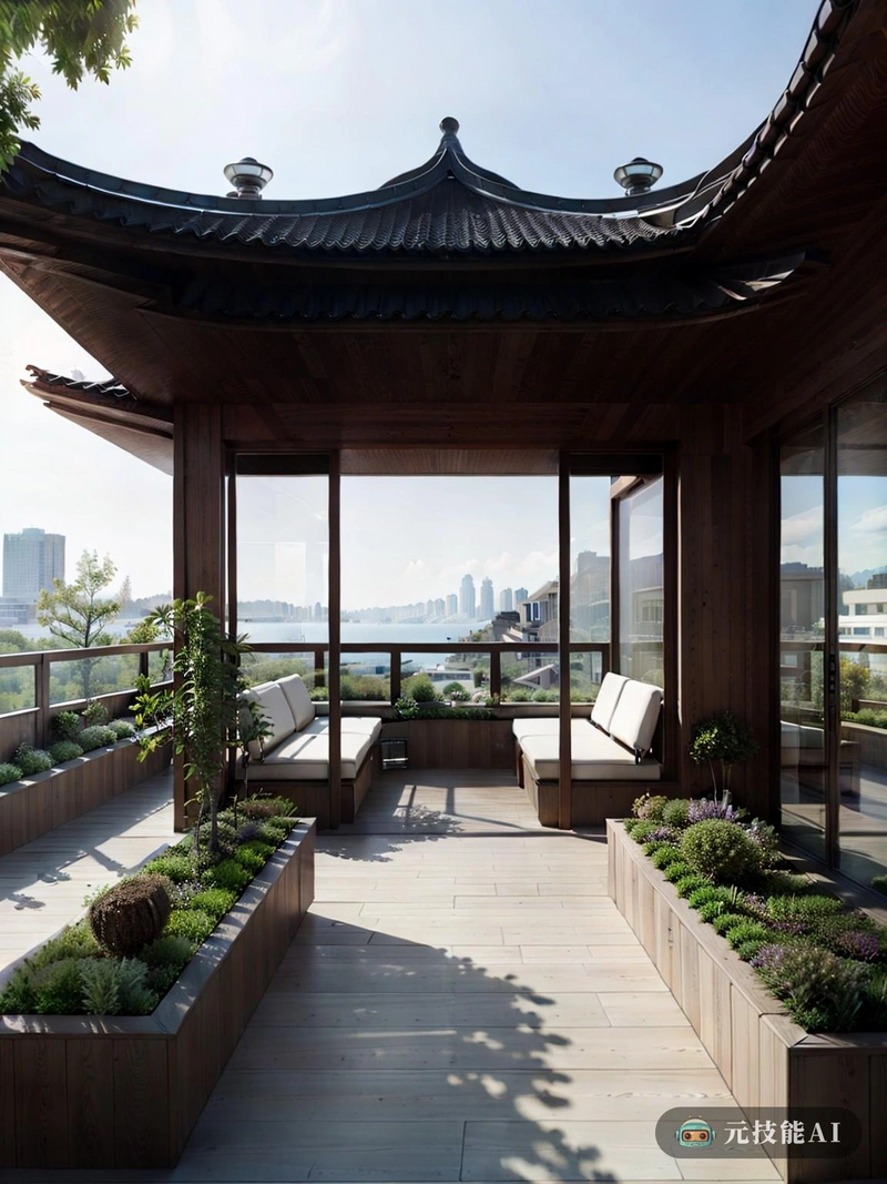 屋顶花园是传统韩国屋顶设计和哥特式风格的完美结合，体现了解构主义和雕塑美学。混凝土是整个建筑使用的主要材料，为整体结构提供了一种失重感和现代感。这种材料的选择既实用又美观，提供了惊喜和阴谋的元素。屋顶花园的设计与传统的韩国建筑不同，但它仍然保持了其根源的本质。哥特式元素的使用，如尖拱和装饰性的尾饰，为空间增添了戏剧性和宏伟感，唤起了一种超凡的辉煌感。复杂的细节和工艺让人想起传统的韩国建筑，但以现代和意想不到的方式呈现。屋顶花园不仅仅是一个屋顶;这是一种经历。它提供了一个独特的城市生活视角，提供了一个宁静而隐蔽的绿色空间，可供所有人享受。它是文化遗产和现代的象征，提醒人们过去和现在的美丽和丰富。屋顶花园证明了建筑改变城市景观的力量，并在遇到它的人身上唤起情感反应。