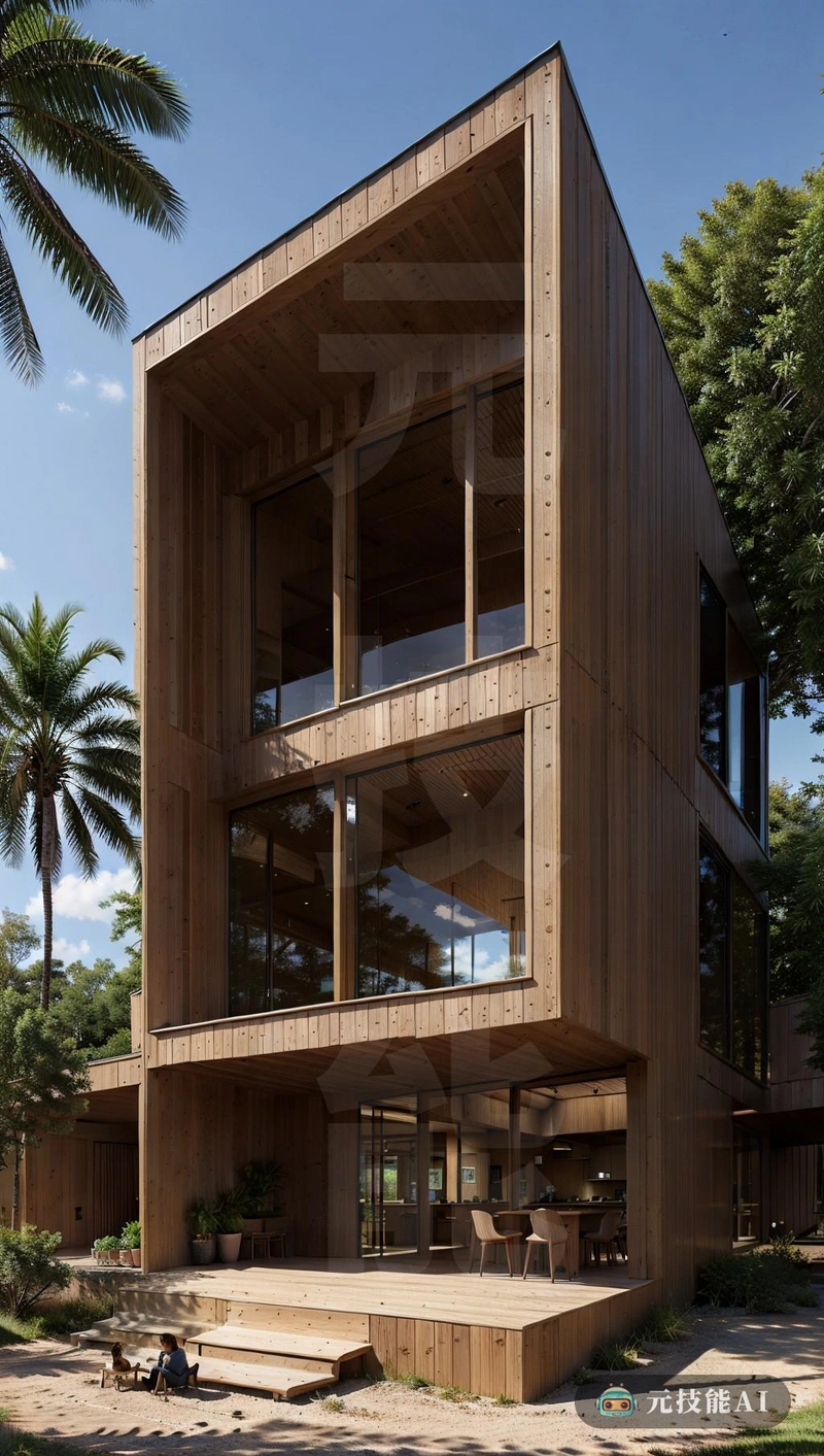 这座建筑由业主建筑师雷姆·库哈斯设计，是后现代主义的一个引人注目的例子。它是一座独栋房屋，使用木材建造，外观温暖诱人，与两岸的冰冻河流形成鲜明对比。这座房子最独特的特点是它的热带形状，库哈斯显然采用了这种形状来创造一种连续性和流畅感。扭转设计环绕着一个中央庭院，提供了自然光的例子，并创造了一种开放和透明的感觉。房子的外立面是一个角度和几何形状的游戏，不对称的窗户和原型阳台为结构增添了深度和活力，库哈斯将传统材料与放射状设计理念完美融合，使这座建筑成为对后现代建筑可能性的考验