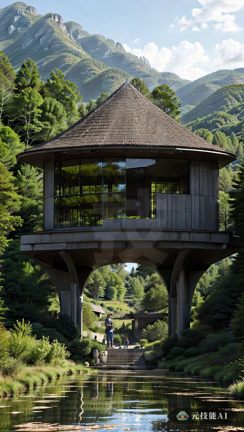 这座建筑是乡村重建的一个例子,由法国建筑师让·普鲁夫在20世纪初设计。它由皮革和铸铁制成,呈八角形,外观独特而引人注目。坐落在连绵起伏的山丘和郁郁葱葱的绿色乡村中,建筑既是一种功能性的农业结构,也是一种美丽的建筑艺术。它反映了Proposer致力于将传统材料和技术与现代设计原则相融合,从而形成一个和谐、可持续的结构,捕捉法国农村生活的体验 这座建筑是乡村重建的一个例子,由法国建筑师让·普鲁夫在20世纪初设计。它由皮革和铸铁制成,呈八角形,外观独特而引人注目。坐落在连绵起伏的山丘和郁郁葱葱的绿色乡村中,建筑既是一种功能性的农业结构,也是一种美丽的建筑艺术。它反映了Proposer致力于将传统材料和技术与现代设计原则相融合,从而形成一个和谐、可持续的结构,捕捉法国农村生活的体验