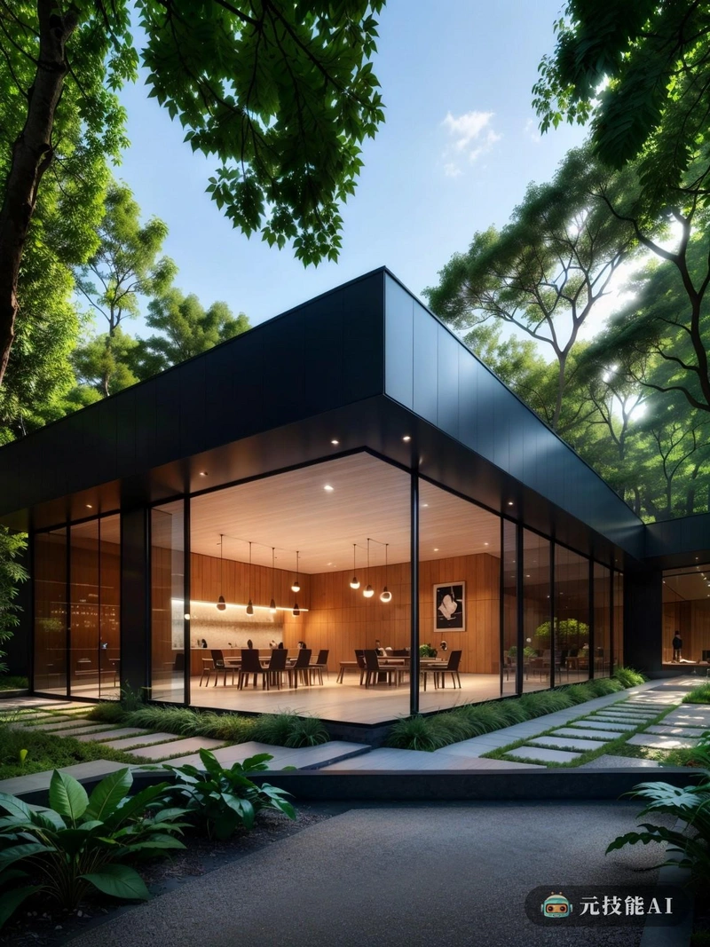 该建筑被郁郁葱葱的树叶和高耸的树木包围,看起来是森林本身的自然延伸。玻璃和钢的使用与自然环境完美地并置,让光线透过,营造出温暖、诱人的氛围。利用室内植物和树木,穿插着涓涓细流的喷泉,将大自然带入室内。这些元素创造了一个舒缓、放松的空间,人们可以在这里逃离日常生活的喧嚣。 该建筑被郁郁葱葱的树叶和高耸的树木包围,看起来是森林本身的自然延伸。玻璃和钢的使用与自然环境完美地并置,让光线透过,营造出温暖、诱人的氛围。利用室内植物和树木,穿插着涓涓细流的喷泉,将大自然带入室内。这些元素创造了一个舒缓、放松的空间,人们可以在这里逃离日常生活的喧嚣。