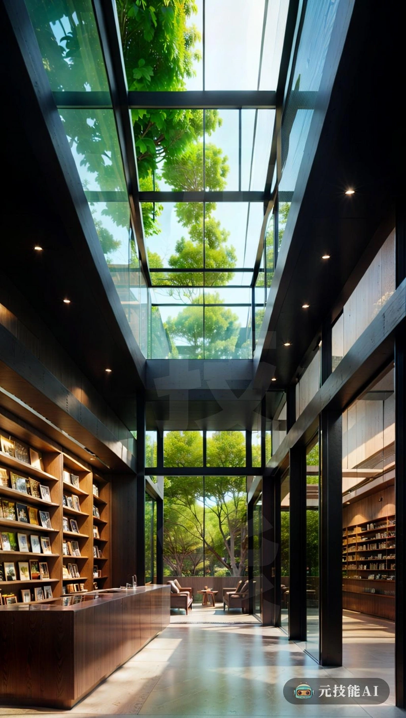 书店的建筑设计向南美热带雨林致敬，与周围环境无缝融合。灵感来自极简主义，结构是玻璃和钢的完美融合，让自然光淹没室内，同时保持睡眠和现代美学，与20世纪初的表现主义建筑相呼应，其大胆而充满活力的形式。文艺复兴风格的影响在建筑的密集细节和和谐方案中表现得很明显，创造了一个时间轴元素，完成了当代元素。其结果是设计既对环境敏感，又在视觉上令人惊叹，对书店建筑设计的测试与南美热带雨林郁郁葱葱的环境相得益彰，与周围环境无缝融合。这种结构从极简主义中汲取灵感，巧妙地将玻璃和钢融合在一起，让自然光充满室内，同时保持时尚和现代的美学。外观由当地石头制成，与20世纪初的表现主义建筑相呼应，设计大胆而充满活力。文艺复兴风格的影响在建筑中显而易见，因为其精致的细节和和谐的比例创造了永恒的优雅，与现代元素相得益彰。最终的设计既环保又美观，证明了建筑与环境和谐共存的可能性。