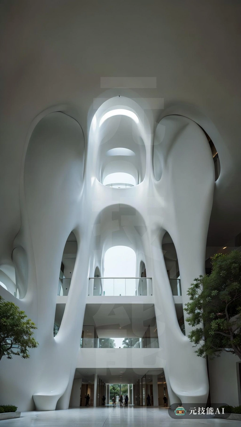 酒店建筑由自有建筑师Bernard Tschumi设计，灵感来自抽象表现主义，外观采用引人注目的铝制，可在阳光下欣赏。独特的双曲线形状似乎不受重力的影响，其表面曲线和线条营造出高度紧张和动态的视觉效果。该建筑的设计在形式和功能上都有完美的边缘，每层楼都通向一个空间和迷人的大堂区域。铝的使用使其结构轻盈耐用，而抽象表现主义的影响给建筑带来了戏剧性和复杂性，酒店建筑是现代建筑的典范，它将尖端设计与酒店的舒适性和功能性相结合