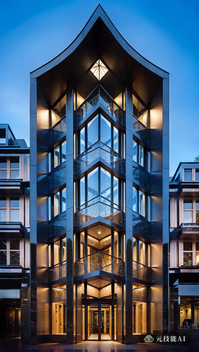 该建筑是现代建筑的一个令人惊叹的例子,结合了各种风格的元素,创造了一个独特而引人注目的设计。钛金属的使用为结构增添了精致和现代的元素,而新艺术运动和格拉斯哥风格的影响在装饰立面的华丽细节和复杂图案中表现得很明显。 该建筑是现代建筑的一个令人惊叹的例子,结合了各种风格的元素,创造了一个独特而引人注目的设计。钛金属的使用为结构增添了精致和现代的元素,而新艺术运动和格拉斯哥风格的影响在装饰立面的华丽细节和复杂图案中表现得很明显。