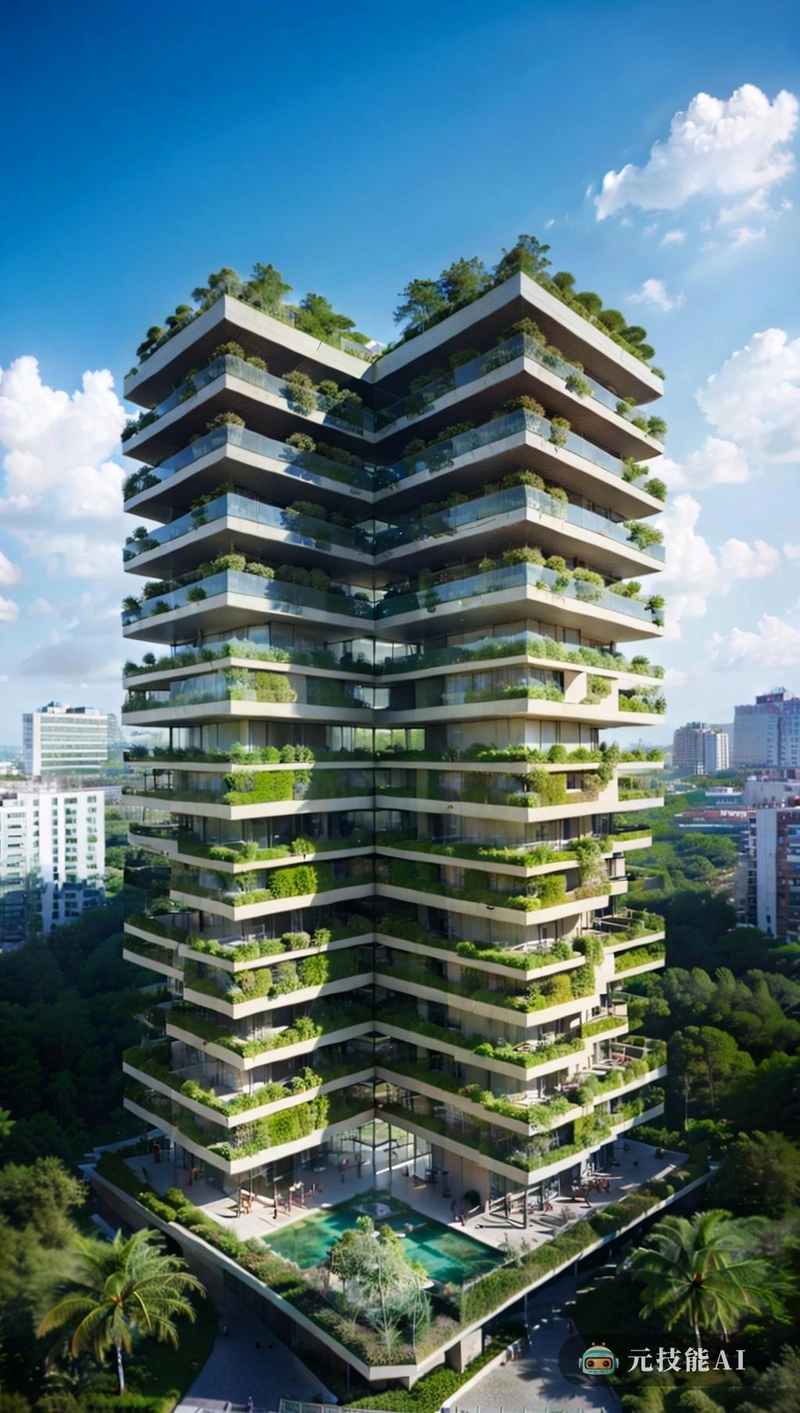 从鸟瞰图上看，这座高科技生态城市的热带建筑脱颖而出，展现了现代主义和纪实建筑的完美融合。该建筑采用网格结构设计，不仅保证了设计的稳定性，还允许其创作自由。在建筑中使用回收塑料是对城市可持续发展和环境保护承诺的考验。设计中的学术艺术影响是崇高的，但值得注意，为结构增添了时效感和优雅感这座建筑不仅与地基无缝衔接，而且是建筑设计领域创新和进步的象征