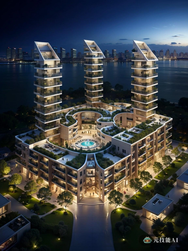 这张照片以一个熙熙攘攘的城市的鸟瞰图开始,以一个耀眼的住宅区为中心,在城市的背景下脱颖而出。这不是普通的住宅小区;这是一个高科技的生态城市,一个富有远见的概念,将尖端技术与环境可持续性相结合。该综合体以集群布局布局,建筑以和谐的形式聚集在一起,最大限度地提高效率并减少能量损失。这些建筑的有机建筑引人注目;它们似乎是从地里长出来的,与周围的自然环境浑然一体。砖,一种永恒的材料,被明智地使用,赋予复杂的现代而经典的触感。砖的使用不仅给建筑群增添了温暖和熟悉的感觉,而且补充了自然元素,创造了新旧和谐的融合。 这张照片以一个熙熙攘攘的城市的鸟瞰图开始,以一个耀眼的住宅区为中心,在城市的背景下脱颖而出。这不是普通的住宅小区;这是一个高科技的生态城市,一个富有远见的概念,将尖端技术与环境可持续性相结合。该综合体以集群布局布局,建筑以和谐的形式聚集在一起,最大限度地提高效率并减少能量损失。这些建筑的有机建筑引人注目;它们似乎是从地里长出来的,与周围的自然环境浑然一体。砖,一种永恒的材料,被明智地使用,赋予复杂的现代而经典的触感。砖的使用不仅给建筑群增添了温暖和熟悉的感觉,而且补充了自然元素,创造了新旧和谐的融合。