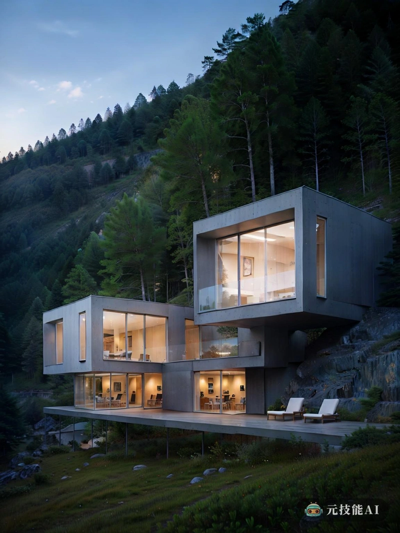 北欧绿洲住宅坐落在风景如画的悬崖上,俯瞰远处宁静的湖泊和白雪皑皑的山脉。该设计向北欧极简主义致敬,简洁的线条和锌、木材和石头等自然材料的和谐融合。锌元素与周围的松树和岩石悬崖形成了美丽的对比,创造了迷人的视觉效果。该建筑群以一系列斯堪的纳维亚风格的小木屋为特色,每个小木屋都有自己的私人甲板,可以欣赏到周围景观的全景。设计理念强调开放和与自然的联系,让居民完全沉浸在北欧荒野的宁静中。综合体的中心枢纽是悬崖观景台,这是一个悬挑平台,突出在悬崖上,提供一览无余的山谷景色。在这里,游客可以饱览北欧景观的全景,在山脉的背景下观看日出或日落,或者只是坐下来享受大自然的声音。北欧绿洲不仅仅是一个住宅综合体;这是一份邀请,让你逃离现代生活的喧嚣,沉浸在大自然的宁静美景中。在这里,居民和游客都可以找到孤独,灵感和一种新的宁静感。 北欧绿洲住宅坐落在风景如画的悬崖上,俯瞰远处宁静的湖泊和白雪皑皑的山脉。该设计向北欧极简主义致敬,简洁的线条和锌、木材和石头等自然材料的和谐融合。锌元素与周围的松树和岩石悬崖形成了美丽的对比,创造了迷人的视觉效果。该建筑群以一系列斯堪的纳维亚风格的小木屋为特色,每个小木屋都有自己的私人甲板,可以欣赏到周围景观的全景。设计理念强调开放和与自然的联系,让居民完全沉浸在北欧荒野的宁静中。综合体的中心枢纽是悬崖观景台,这是一个悬挑平台,突出在悬崖上,提供一览无余的山谷景色。在这里,游客可以饱览北欧景观的全景,在山脉的背景下观看日出或日落,或者只是坐下来享受大自然的声音。北欧绿洲不仅仅是一个住宅综合体;这是一份邀请,让你逃离现代生活的喧嚣,沉浸在大自然的宁静美景中。在这里,居民和游客都可以找到孤独,灵感和一种新的宁静感。