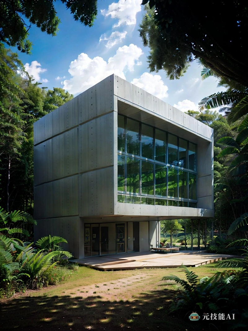 在南美洲热带雨林的中心，一个极简主义的混凝土天文台是人类智慧和自然奇观的证明。该建筑圆滑的线条和几何形状与该地区的传统设计不同，但它似乎属于这里，是景观的自然延伸。天文台的外墙由镀膜玻璃制成，允许自然光通过内部过滤，同时保持科学研究所必需的隐私。建筑的水晶形状与周围的环境相得益彰，反射着斑驳的光线，透过郁郁葱葱的树冠过滤下来。就好像建筑和雨林找到了一种和谐共存的方式，彼此增强了对方的美。在室内，最先进的设备可以对上面的天空和下面雨林中丰富的生物多样性进行细致的观察。这个独特的天文台不仅是一个科学研究设施;它也象征着我们与自然世界的联系，提醒我们有责任保护自然奇观。