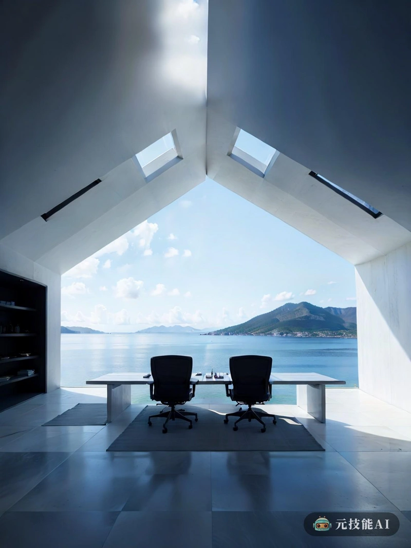 OfficeVacation岛是一个为工作和娱乐而设计的极简主义天堂。岛上展示了独特的穿孔建筑风格，以涂层玻璃和触觉材料建造的建筑为特色。山墙屋顶的存在进一步增强了极简主义的美学，增添了一丝经典的魅力。OfficeVacation岛提供了一个独特的休闲场所，在工作和放松之间提供了完美的平衡。