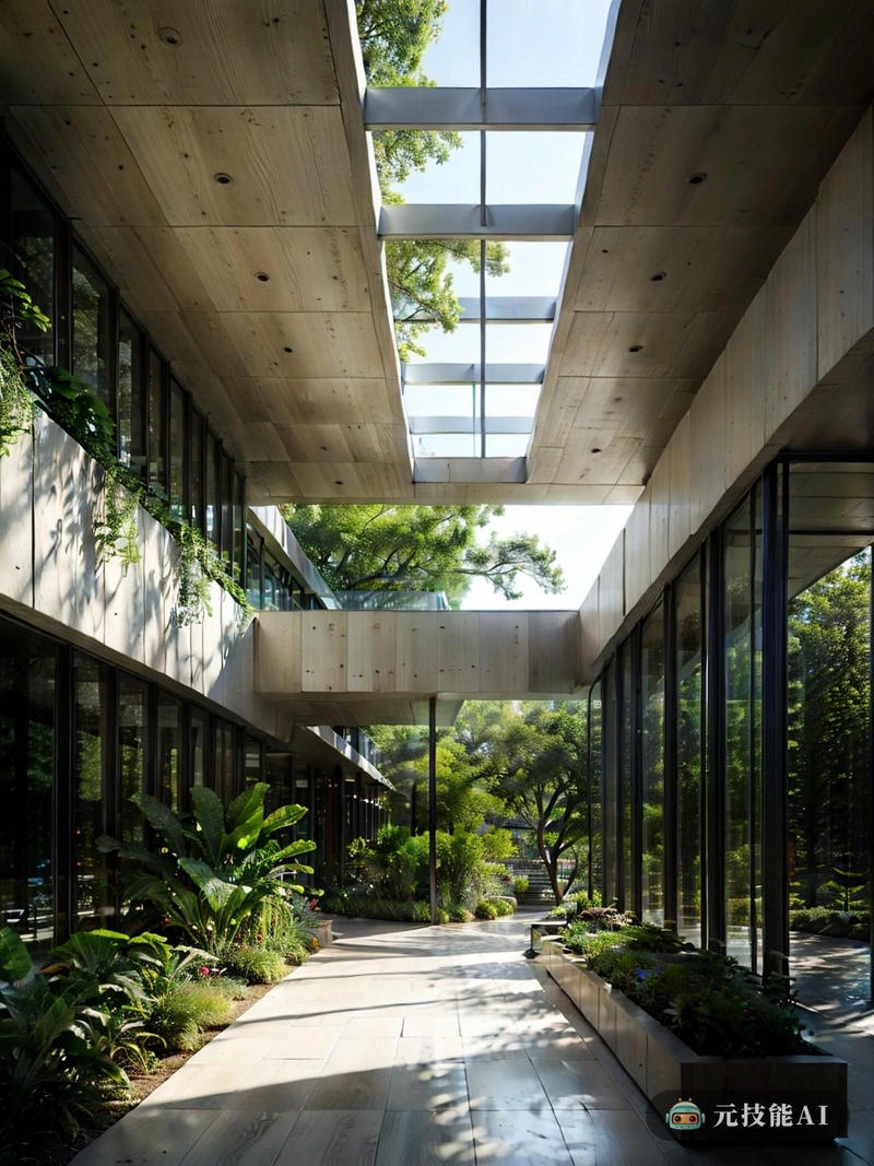 大学热带植物园是一个极简主义的混凝土结构,是可持续设计的证明。建筑的锌屋顶在热带的阳光下闪闪发光,在茂密的树叶上投射出斑驳的光影图案。建筑的曲线有机形式融入景观中,与周围的自然元素相辅相成。锌屋顶反射热带阳光,创造出令人眼花缭乱的光影展示。建筑内部采用嵌套形式,最大限度地利用空间和自然光。生机勃勃的热带植物在这个受控的环境中茁壮成长,为学习和发现创造了一个宁静而鼓舞人心的空间。鼓励游客探索各种栖息地和植物物种,近距离体验大学校园中心的自然。植物园是生态研究、教育和保护的中心。它为学生和教师提供了一个独特的机会来研究热带动植物,培养对自然世界更深入的理解和欣赏。极简主义的混凝土建筑和锌屋顶不仅为植物提供了庇护,而且反映了大学对可持续设计和环境管理的承诺。总之,大学热带植物园不仅仅是一个绿地;这是一个充满活力的生态系统,促进学习,发现和尊重自然。其极简主义的混凝土建筑和锌屋顶体现了大学对可持续发展的奉献精神,使其成为任何寻求在热带中心释放想象力的人的必去目的地。 大学热带植物园是一个极简主义的混凝土结构,是可持续设计的证明。建筑的锌屋顶在热带的阳光下闪闪发光,在茂密的树叶上投射出斑驳的光影图案。建筑的曲线有机形式融入景观中,与周围的自然元素相辅相成。锌屋顶反射热带阳光,创造出令人眼花缭乱的光影展示。建筑内部采用嵌套形式,最大限度地利用空间和自然光。生机勃勃的热带植物在这个受控的环境中茁壮成长,为学习和发现创造了一个宁静而鼓舞人心的空间。鼓励游客探索各种栖息地和植物物种,近距离体验大学校园中心的自然。植物园是生态研究、教育和保护的中心。它为学生和教师提供了一个独特的机会来研究热带动植物,培养对自然世界更深入的理解和欣赏。极简主义的混凝土建筑和锌屋顶不仅为植物提供了庇护,而且反映了大学对可持续设计和环境管理的承诺。总之,大学热带植物园不仅仅是一个绿地;这是一个充满活力的生态系统,促进学习,发现和尊重自然。其极简主义的混凝土建筑和锌屋顶体现了大学对可持续发展的奉献精神,使其成为任何寻求在热带中心释放想象力的人的必去目的地。