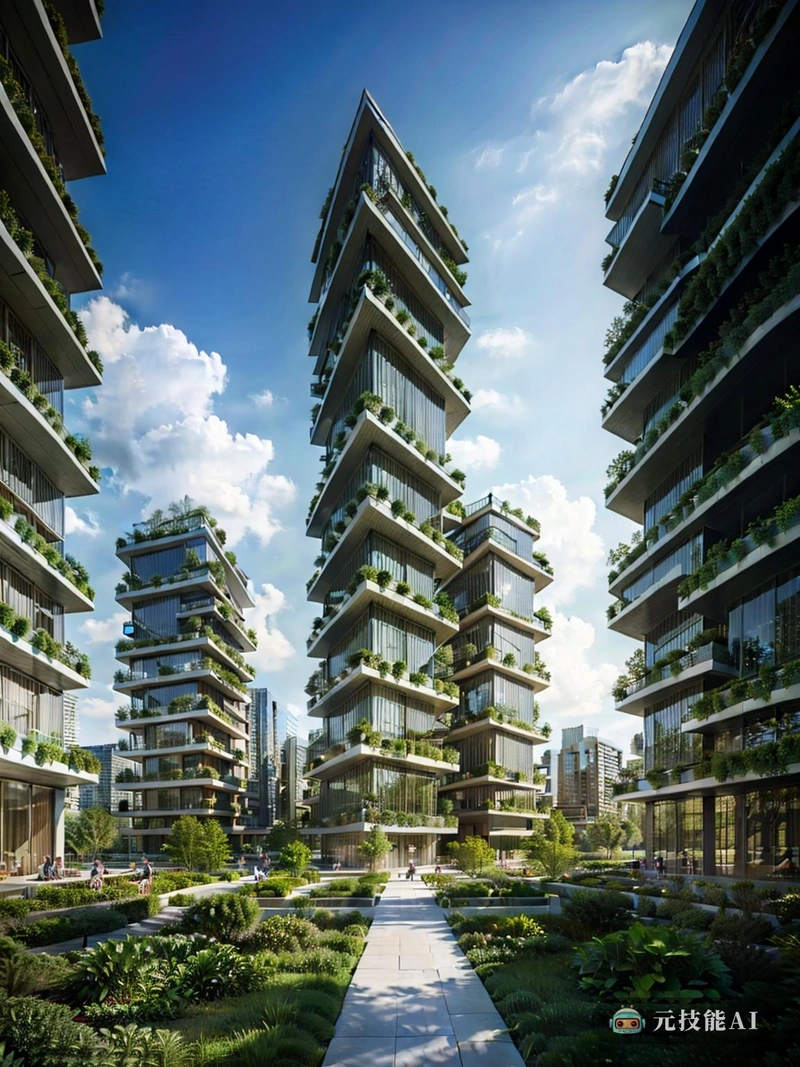 在这座未来主义城市的中心，高耸的玻璃和钢铁摩天大楼直冲云霄。他们时尚、简约的设计不仅是现代建筑的证明，也是对这座城市丰富的莫卧儿历史的致敬。玻璃和钢铁的使用散发出工业力量和现代性的感觉，但正是这些材料与自然的融合才真正使这座城市与众不同。横跨广阔的绿色空间，城市的布局是开放空间和城市密度的巧妙结合。空中花园和垂直森林在城市的高层塔楼之间蜿蜒而行，为城市景观带来平衡和宁静的感觉。这些绿色口袋不仅仅是为了美观，也是城市至关重要的肺，过滤空气，为当地动植物提供栖息地。莫卧儿王朝的影响体现在装饰城市公共空间的复杂细节和装饰上。传统图案和图案的使用与当代设计并置，创造出一种既熟悉又新颖的独特美学。这种融合不仅尊重了城市的遗产，也向城市的未来致敬，这是一个新旧和谐共存的地方。时尚而现代的铝合金板，为这座城市的天际线增添了一丝高科技的气派。这些材料不仅仅是为了展示;它们在城市能源效率方面发挥着至关重要的作用。铝合金板反射热量，减少了夏季对空调的需求，并在冬季捕获热量，使城市更加节能。城市的分层设计不仅增加了视觉上的趣味性，也增强了城市的功能性。每一层都有特定的用途，从住宅商业和工业区到提供娱乐和放松的开放绿色空间。这种深思熟虑的规划确保了城市不仅在视觉上具有吸引力，而且作为一个平衡的生态系统。这个高科技生态城市不仅仅是一个愿景;这是可持续城市发展的蓝图。这是一个科技与自然交汇的地方，创造了一个活生生的、会呼吸的有机体，它不仅美丽，而且功能齐全，对环境负责。