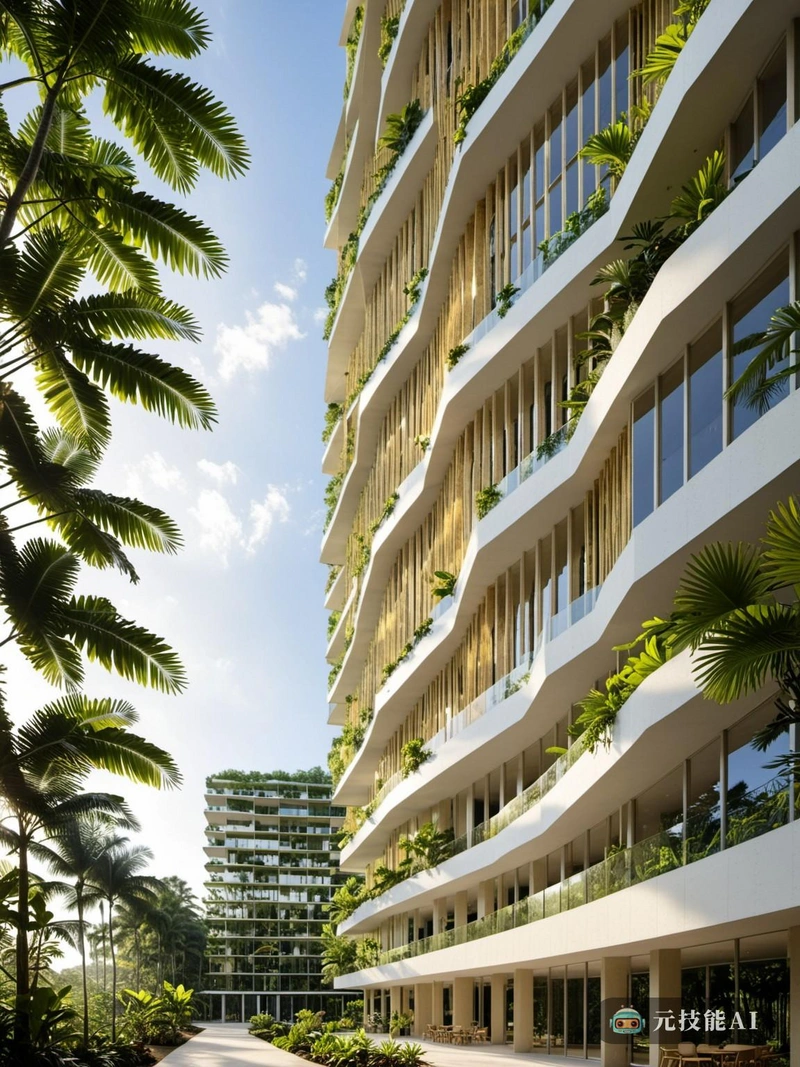 为了释放水平建筑的潜力，Tropical SkyOrchard设想了一个与热带雨林环境无缝融合的住宅综合体。这个富有远见的设计探索了矿棉板的使用，一种可持续的材料，创造了一个和谐的室内和室外空间。该设计结合了参数化设计原则，开创了摩天大楼设计的新方法，优先考虑环境的可持续性和人类的福祉。整个建筑群的装饰元素庆祝了雨林的自然美，为居民提供了一种与自然环境联系的感觉。Tropical SkyOrchard不仅仅是一个住宅区;这是我们对更可持续、更和谐未来承诺的声明。