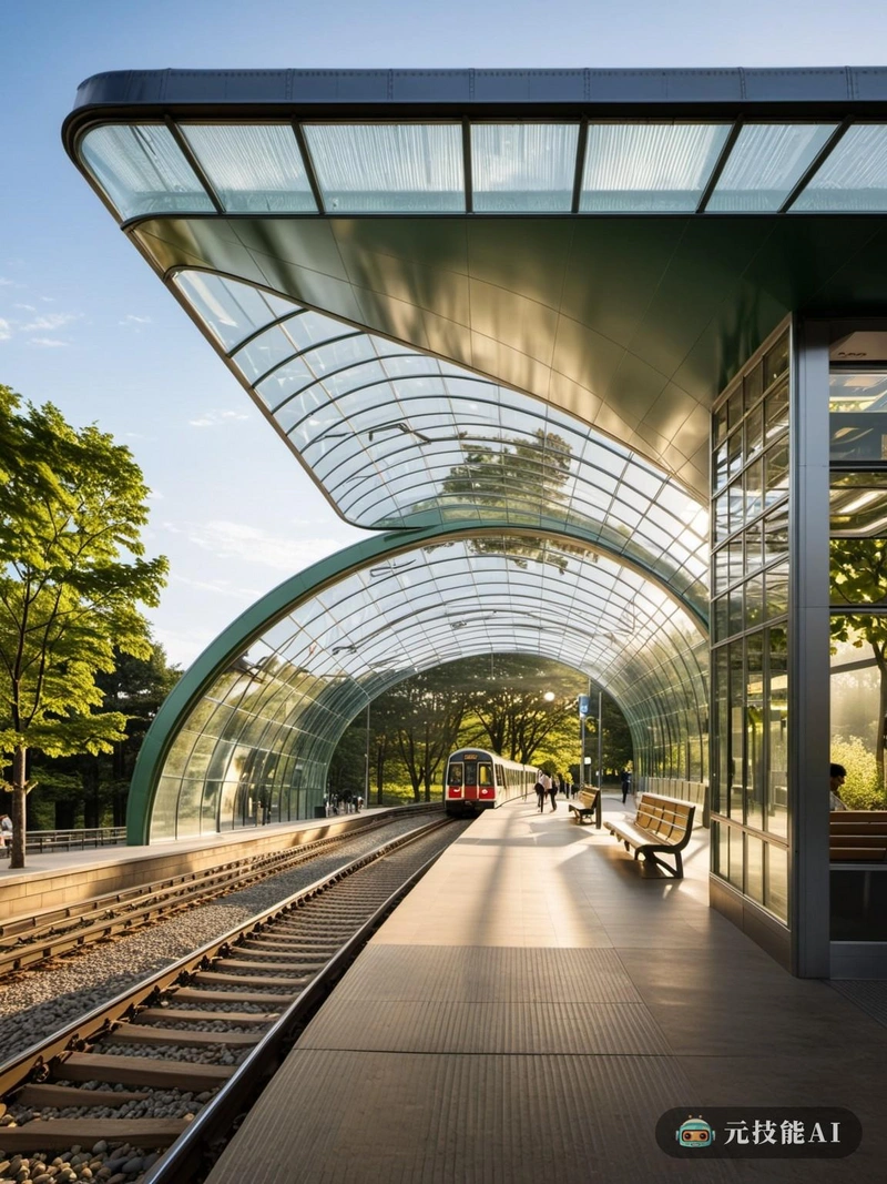 和谐地铁站的设计理念体现了城市现代主义与乡村宁静的独特融合。该车站以日本现代主义为灵感，表达了一种干净和简约的美学，既实用又具有视觉吸引力。有机建筑在设计中是显而易见的，弯曲的形式和自然材料的使用，与周围的乡村创造了一种和谐的感觉。钢化玻璃被广泛使用，允许透明度和自然光淹没内部空间，同时保持强大的结构完整性。这种玻璃聚集在一个模仿自然生长模式的布局中，创造了一个视觉上引人入胜的动态环境。集群布局不仅补充了有机建筑，还有助于最大限度地提高效率，火车站台和大厅的组织方式最大限度地减少了通勤者的旅行距离。结果是一个地铁站，不仅服务于它的目的，而且成为一个目的地，吸引路人停下来，反思，欣赏车站和周围宁静乡村的美丽。
