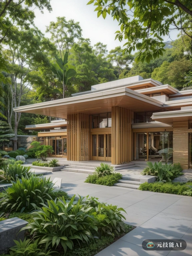 弗兰克·劳埃德·赖特(Frank Lloyd Wright)设计的一座宁静的寺庙。在连绵起伏的群山和郁郁葱葱的绿色植物的映衬下,这座寺庙高大而优雅。该建筑与周围的自然美景散发出一种宁静与和谐的感觉。木材和石头等天然材料的使用创造了一个温暖而诱人的氛围。寺庙的设计是现代主义和有机建筑的完美结合,几何形状和开放空间允许自然光涌入。室内同样迷人,高高的天花板、大窗户和复杂的细节显示了赖特独特的视野和对细节的关注。这座寺庙不仅是一个礼拜的地方,也是建筑将人与自然结合在一起的力量的证明。 弗兰克·劳埃德·赖特(Frank Lloyd Wright)设计的一座宁静的寺庙。在连绵起伏的群山和郁郁葱葱的绿色植物的映衬下,这座寺庙高大而优雅。该建筑与周围的自然美景散发出一种宁静与和谐的感觉。木材和石头等天然材料的使用创造了一个温暖而诱人的氛围。寺庙的设计是现代主义和有机建筑的完美结合,几何形状和开放空间允许自然光涌入。室内同样迷人,高高的天花板、大窗户和复杂的细节显示了赖特独特的视野和对细节的关注。这座寺庙不仅是一个礼拜的地方,也是建筑将人与自然结合在一起的力量的证明。