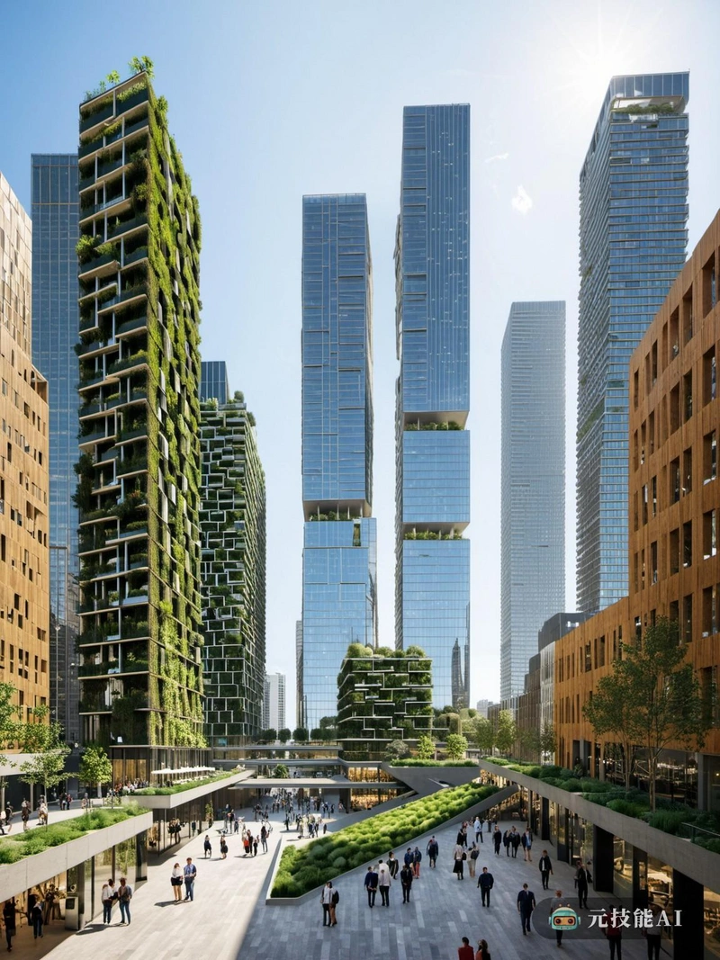 采用新城市主义的原则,城市创新的混合愿景设想在大都市的中心建立一个交通枢纽,将城市景观与周围社区无缝连接起来。这个枢纽不仅仅是一个拥挤的交汇点,而且是一个技术杰作,在这里,交通运输的最新进展满足了一个快速发展的城市的需求。与这个中心相邻的是一个高科技农业园区,是混凝土丛林中的绿洲。这个公园是技术与自然和谐共存的证明,展示了可持续的农业实践和垂直花园,为城市天际线提供了郁郁葱葱的对照。摩天大楼,城市景观的先驱,在这个愿景中自豪地崛起,但并非没有对过去的认可。受巴洛克风格启发的装饰设计融入了这些摩天大楼,创造了新旧之间独特的建筑对话。在这些建筑中使用钢和木结构不仅确保了耐久性,而且为旁观者创造了一种视觉享受。城市创新的混合愿景不仅仅是技术和美学;它是关于创造一个宜居、可持续和前瞻性的城市。这是一个将过去最好的与未来的承诺融合在一起的愿景,创造一个不仅美丽,而且功能和环境负责的大都市。 采用新城市主义的原则,城市创新的混合愿景设想在大都市的中心建立一个交通枢纽,将城市景观与周围社区无缝连接起来。这个枢纽不仅仅是一个拥挤的交汇点,而且是一个技术杰作,在这里,交通运输的最新进展满足了一个快速发展的城市的需求。与这个中心相邻的是一个高科技农业园区,是混凝土丛林中的绿洲。这个公园是技术与自然和谐共存的证明,展示了可持续的农业实践和垂直花园,为城市天际线提供了郁郁葱葱的对照。摩天大楼,城市景观的先驱,在这个愿景中自豪地崛起,但并非没有对过去的认可。受巴洛克风格启发的装饰设计融入了这些摩天大楼,创造了新旧之间独特的建筑对话。在这些建筑中使用钢和木结构不仅确保了耐久性,而且为旁观者创造了一种视觉享受。城市创新的混合愿景不仅仅是技术和美学;它是关于创造一个宜居、可持续和前瞻性的城市。这是一个将过去最好的与未来的承诺融合在一起的愿景,创造一个不仅美丽,而且功能和环境负责的大都市。