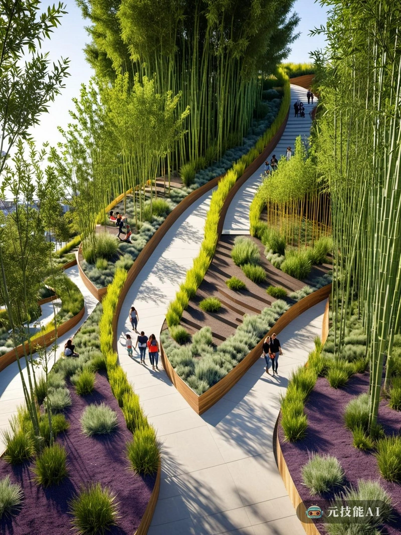 作为城市绿洲，“城市绿洲:参数竹子野兽派公园”的设计旨在将一个崎岖的工业区转变为一个充满活力、环保的公共空间。公园体现了有机建筑和野兽派美学的和谐融合，创造了独特的城市景观。设计的中心主题是竹子的参数化使用，这是一种可持续和快速可再生的材料。竹子，以其固有的力量和优雅，在整个公园以创新的方式使用。参数化设计技术用于创建复杂的图案和结构，以最大限度地发挥材料的潜力。这些图案从座位区和走道到装饰屏风和庇护所，都无缝地融入了野兽派景观。公园的布局旨在鼓励与自然的被动互动，包括露天表演空间、儿童游乐区和宁静的花园，为城市的喧嚣提供喘息的机会。公园的设计还结合了水景和绿色屋顶，以进一步提高其环保资质。该设计代表了迈向城市可持续发展的大胆一步，将野兽派美学与有机建筑原则和参数化设计技术相结合，创造了一个充满活力、可持续发展的城市公园，它将成为寻求与自然联系的城市居民的希望灯塔。
