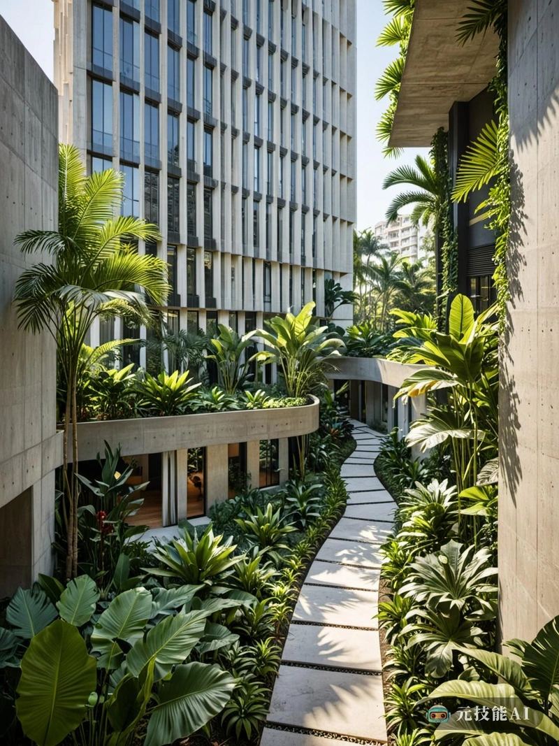 热带城市绿洲是一个住宅综合体，灵感来自大自然的慷慨和历史建筑风格的宏伟。该综合体被设计成热带雨林中的露营地，为居民提供一个宁静的逃离喧嚣的城市生活的地方。混凝土板被用来创造一系列相互连接的亭子，每个亭子都有独特的设计，但与周围的绿色植物和谐地融合在一起。摩天大楼是城市发展的先驱，它们的立面装饰着装饰设计，向新艺术运动的有机形式致敬。哥特式风格元素被纳入设计，为当代建筑群增添了一抹宏伟和历史意义。其结果是一个住房建筑群，既视觉上引人注目又对环境负责，为居民提供奢华的热带生活方式，同时尊重自然世界。热带城市绿洲是人工与自然美景融合的见证，现代便利设施与郁郁葱葱的雨林和平共存。这是一个城市生活的愿景，既可持续又豪华，为那些寻求热带城市绿洲的人提供独特的生活体验。
