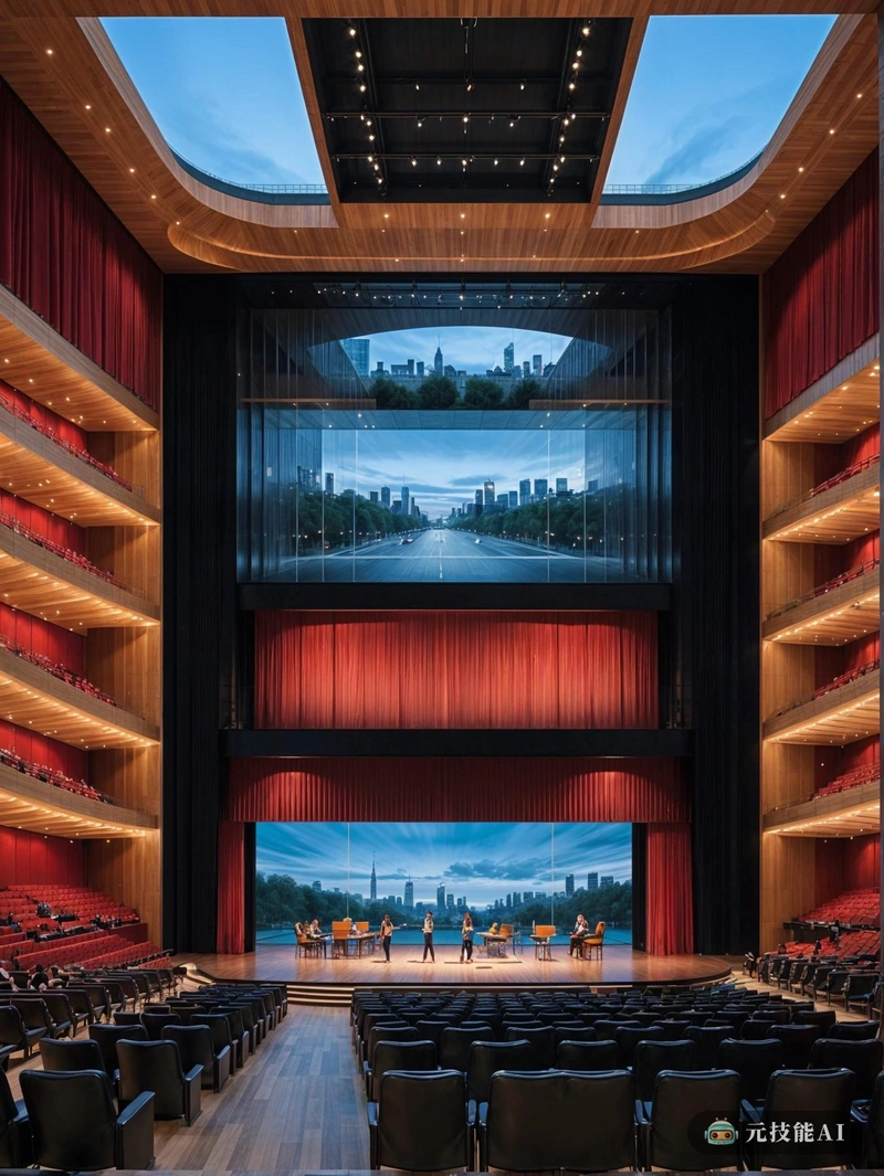 由伦佐·皮亚诺(Renzo Piano)设计的充满活力的剧院,图像捕捉了动态表演空间的本质。这座建筑是一座现代杰作,优雅地矗立在城市景观的背景下,玻璃幕墙反射着周围的灯光。在内部,礼堂是曲线和角度的交响乐,舒适的座位分层排列,每个座位都提供了一个完美的舞台视野。舞台本身是一个技术先进的平台,可以举办从戏剧到音乐会的一系列表演。Renzo Piano对细节的关注体现在精致饰面和周到的设计元素上,例如确保最佳音质的声学面板。剧院不仅仅是一个娱乐场所;这是一种增强文化景观的建筑声明。 由伦佐·皮亚诺(Renzo Piano)设计的充满活力的剧院,图像捕捉了动态表演空间的本质。这座建筑是一座现代杰作,优雅地矗立在城市景观的背景下,玻璃幕墙反射着周围的灯光。在内部,礼堂是曲线和角度的交响乐,舒适的座位分层排列,每个座位都提供了一个完美的舞台视野。舞台本身是一个技术先进的平台,可以举办从戏剧到音乐会的一系列表演。Renzo Piano对细节的关注体现在精致饰面和周到的设计元素上,例如确保最佳音质的声学面板。剧院不仅仅是一个娱乐场所;这是一种增强文化景观的建筑声明。