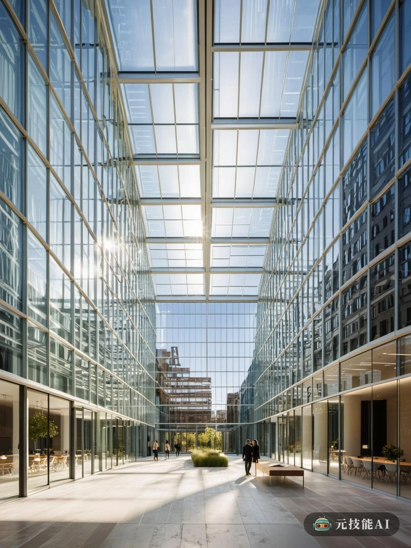 未来城市办公室被设想为一个水晶结构，以其清晰的线条和几何形状体现了包豪斯设计的精髓。外部是玻璃和光线的结合，反映了周围的城市景观，同时让自然阳光照射到室内。内部设计同样具有创新性，结合了最新的高科技功能，以实现最大的效率和舒适性。可持续材料的使用贯穿始终，从地板上的回收玻璃瓷砖到节能LED照明。工作空间的设计是为了促进创造力和协作，开放区域用于头脑风暴，私人隔间用于集中工作。未来城市办公室不仅仅是一个工作的地方;这是对未来可持续的、以人为本的设计的声明。
