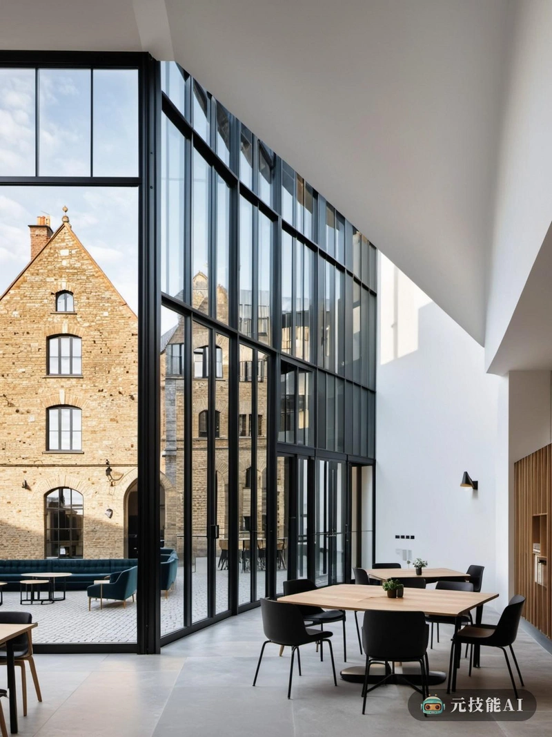 设计理念以大学历史古城为中心，斯堪的纳维亚建筑与现代情感相结合。我们的愿景是创造两种风格的和谐融合，同时尊重该镇丰富的历史背景。家具设计受到斯堪的纳维亚简约风格的影响，线条简洁，材质自然。另一方面，现代建筑的特点是使用钢铁和玻璃，创造了一种当代而永恒的美学。设计的一个关键元素是山墙屋顶，这是对小镇传统建筑的致敬。屋顶用钢重新设计，在引入现代材料的同时保持山墙的形状。这使得设计在拥抱创新的同时向城镇的历史遗产致敬。空间布局旨在促进互动和学习，开放区域用于协作，安静空间用于集中注意力。家具的设计与建筑无缝融合，提供舒适和功能。整体设计旨在创造一个充满活力和鼓舞人心的环境，既尊重过去，又展望未来。