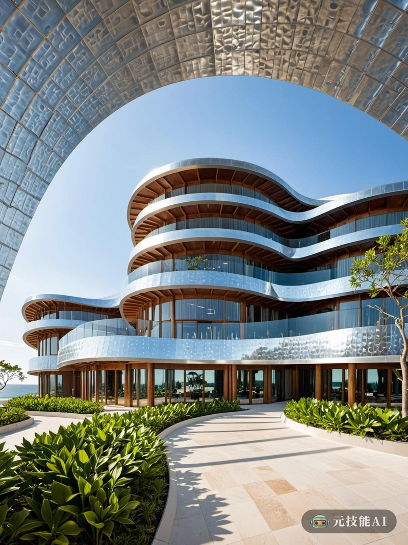 度假岛的公共建筑被设想为一个乌托邦式的圣地,体现了现代中国建筑风格和前沿绿色设计的独特融合。镀锌钢板构成了这个梦幻结构的支柱,散发出耐用性和耐腐蚀性。这些板被雕刻成复合形状,创造出与自然环境相协调的动态和有机形式。高科技元素无缝融合,提供可持续的能源解决方案和先进的技术便利。其结果是一个公共空间,不仅补充了岛屿的自然美景,而且为寻求从平凡中喘息的度假者提供了一个现代和环保的逃避。 度假岛的公共建筑被设想为一个乌托邦式的圣地,体现了现代中国建筑风格和前沿绿色设计的独特融合。镀锌钢板构成了这个梦幻结构的支柱,散发出耐用性和耐腐蚀性。这些板被雕刻成复合形状,创造出与自然环境相协调的动态和有机形式。高科技元素无缝融合,提供可持续的能源解决方案和先进的技术便利。其结果是一个公共空间,不仅补充了岛屿的自然美景,而且为寻求从平凡中喘息的度假者提供了一个现代和环保的逃避。