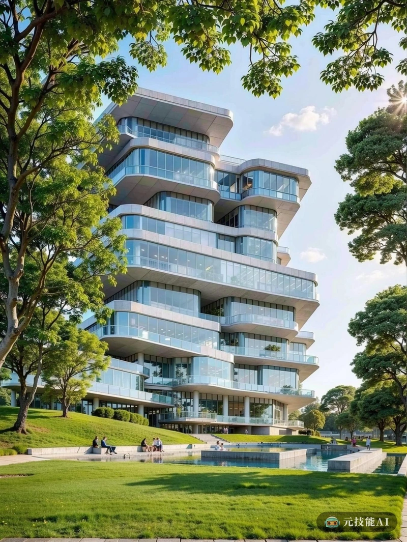 一座由著名建筑师赫尔佐格和德梅隆设计的分层博物馆建筑,优雅地矗立在郁郁葱葱的绿色草坪上。建筑的外部是一个对比的书房,其水平层的玻璃和混凝土就像海浪拍打着海岸。阳光穿过玻璃,在白色混凝土墙上投下舞蹈的阴影,而草坪则提供了一个宁静而温馨的背景。博物馆的设计是建筑师致力于与自然环境和谐融合的证明,同时也反映了他们对创新和大胆设计的偏好。 一座由著名建筑师赫尔佐格和德梅隆设计的分层博物馆建筑,优雅地矗立在郁郁葱葱的绿色草坪上。建筑的外部是一个对比的书房,其水平层的玻璃和混凝土就像海浪拍打着海岸。阳光穿过玻璃,在白色混凝土墙上投下舞蹈的阴影,而草坪则提供了一个宁静而温馨的背景。博物馆的设计是建筑师致力于与自然环境和谐融合的证明,同时也反映了他们对创新和大胆设计的偏好。