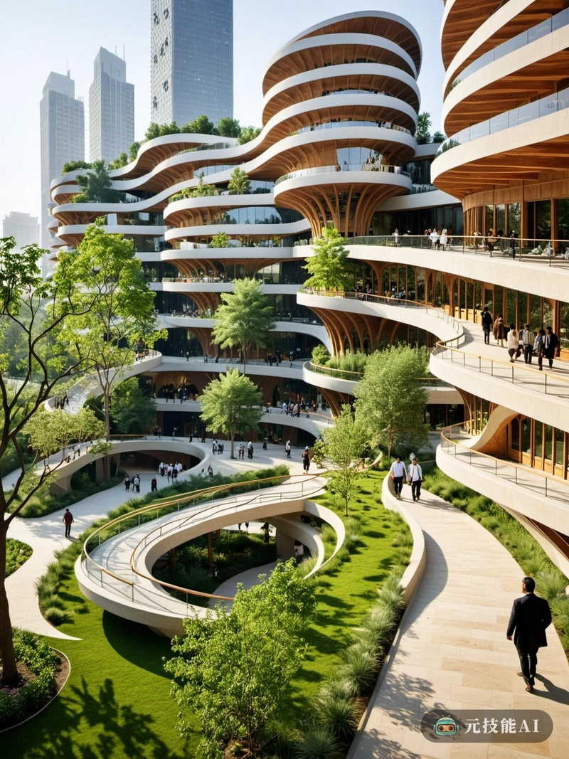 ParkFuture City体现了一种前瞻性的设计理念，将现代主义的结构诚实与莫卧儿建筑的优雅曲线和复杂细节融为一体。木结构优雅地悬挑在郁郁葱葱的绿色空间之上，向现代主义的可持续实践致敬，同时也参考了莫卧儿艺术中的有机形式。公园般的环境为城市中心提供了清新的空气，为居民和游客提供了一个放松和充电的空间，在喧嚣的城市生活中。ParkFuture City不仅仅是一个地方;这是一个人类与自然完美和谐共存的未来愿景。